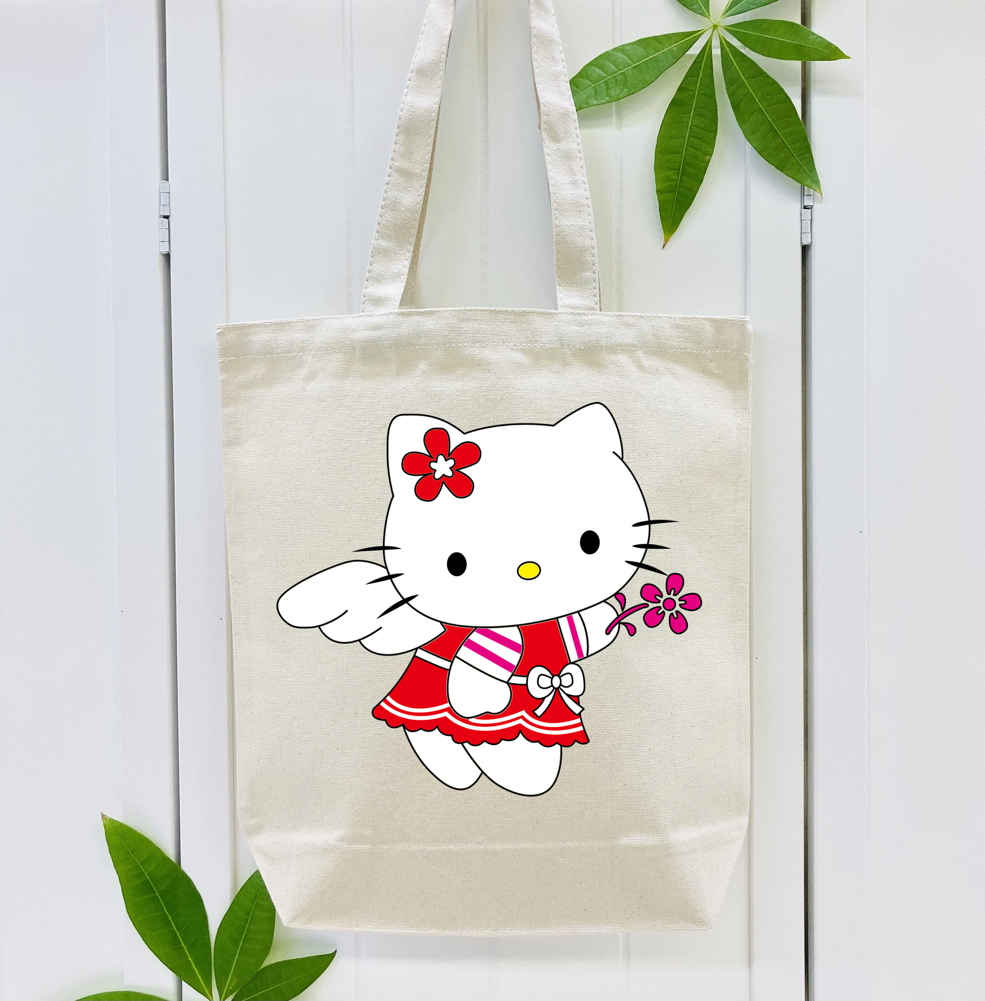 Hello Kitty ハローキティ 縦型キャンバス生地手提げバッグ　トートバッグ