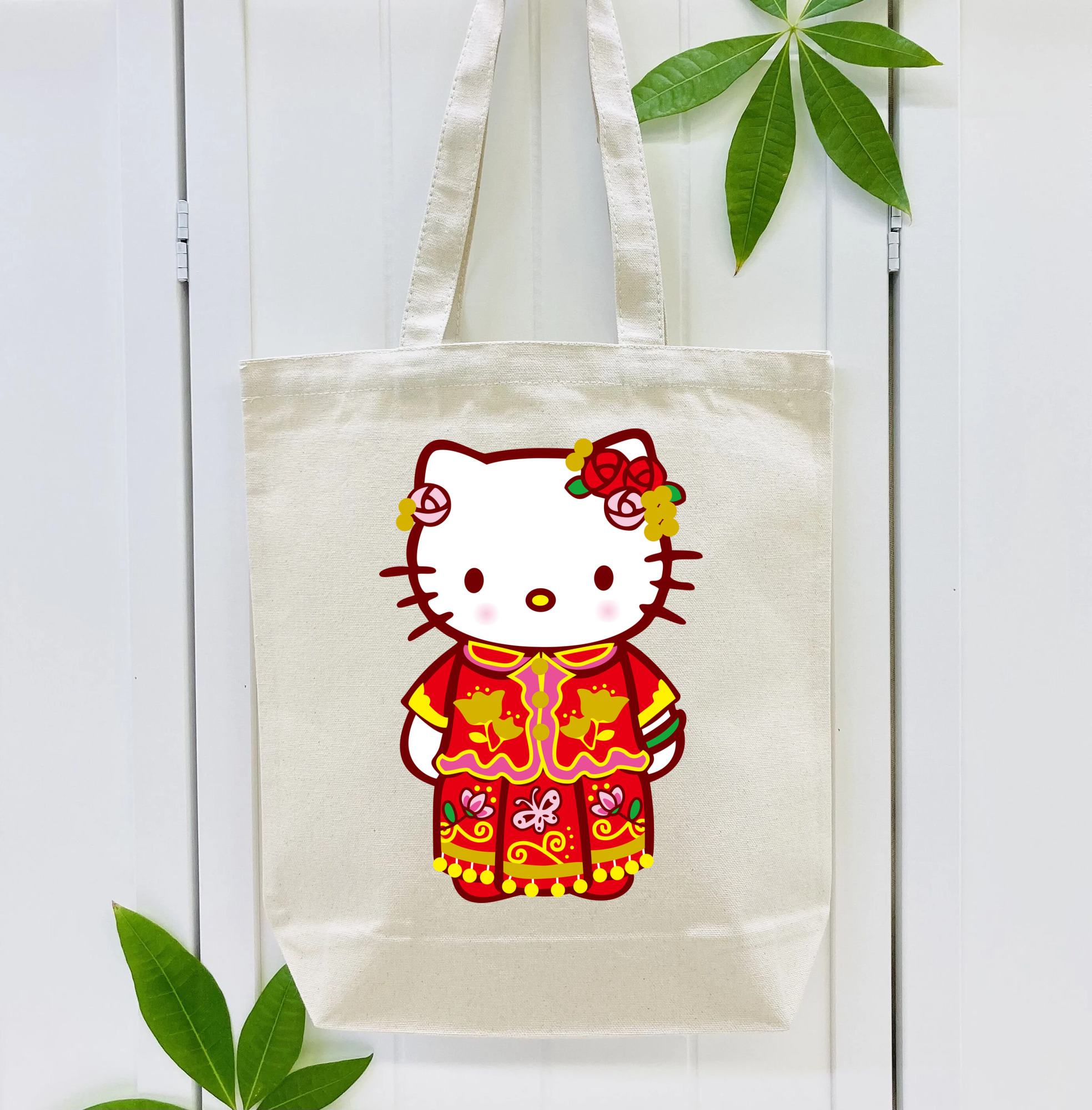 Hello Kitty ハローキティ 縦型キャンバス生地手提げバッグ　トートバッグ