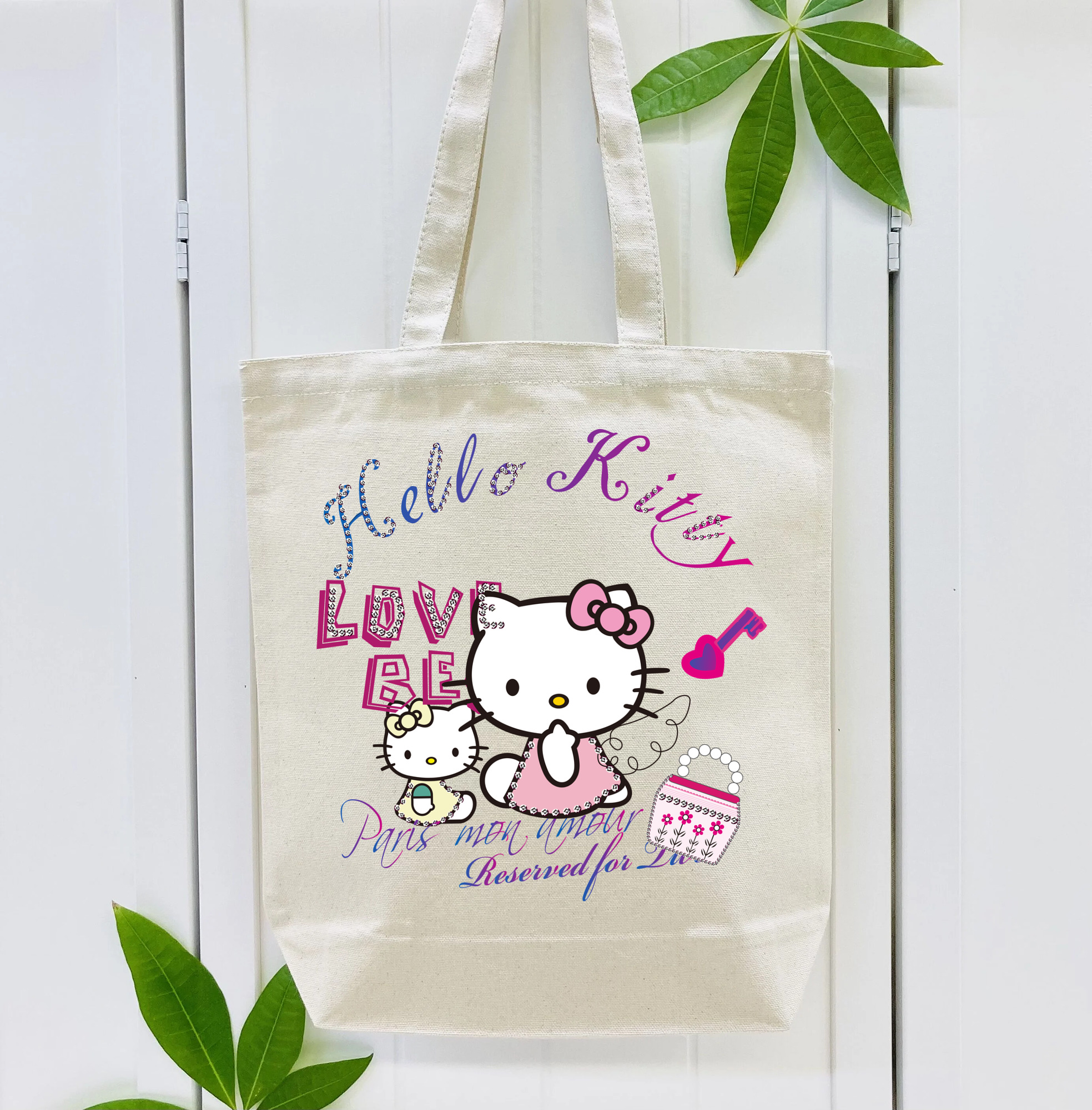 Hello Kitty ハローキティ 縦型キャンバス生地手提げバッグ　トートバッグ