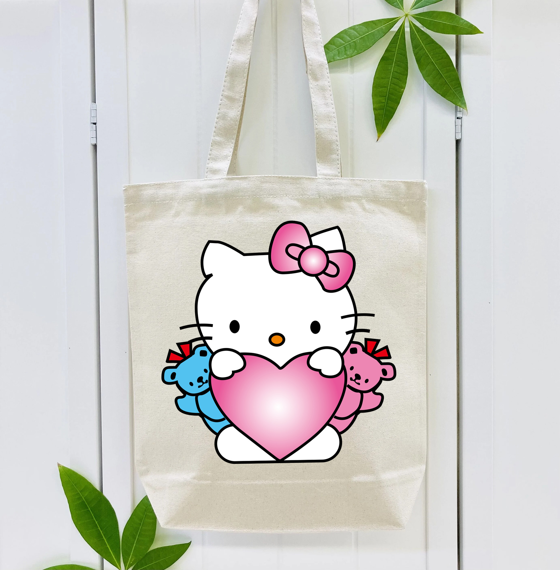Hello Kitty ハローキティ 縦型キャンバス生地手提げバッグ　トートバッグ