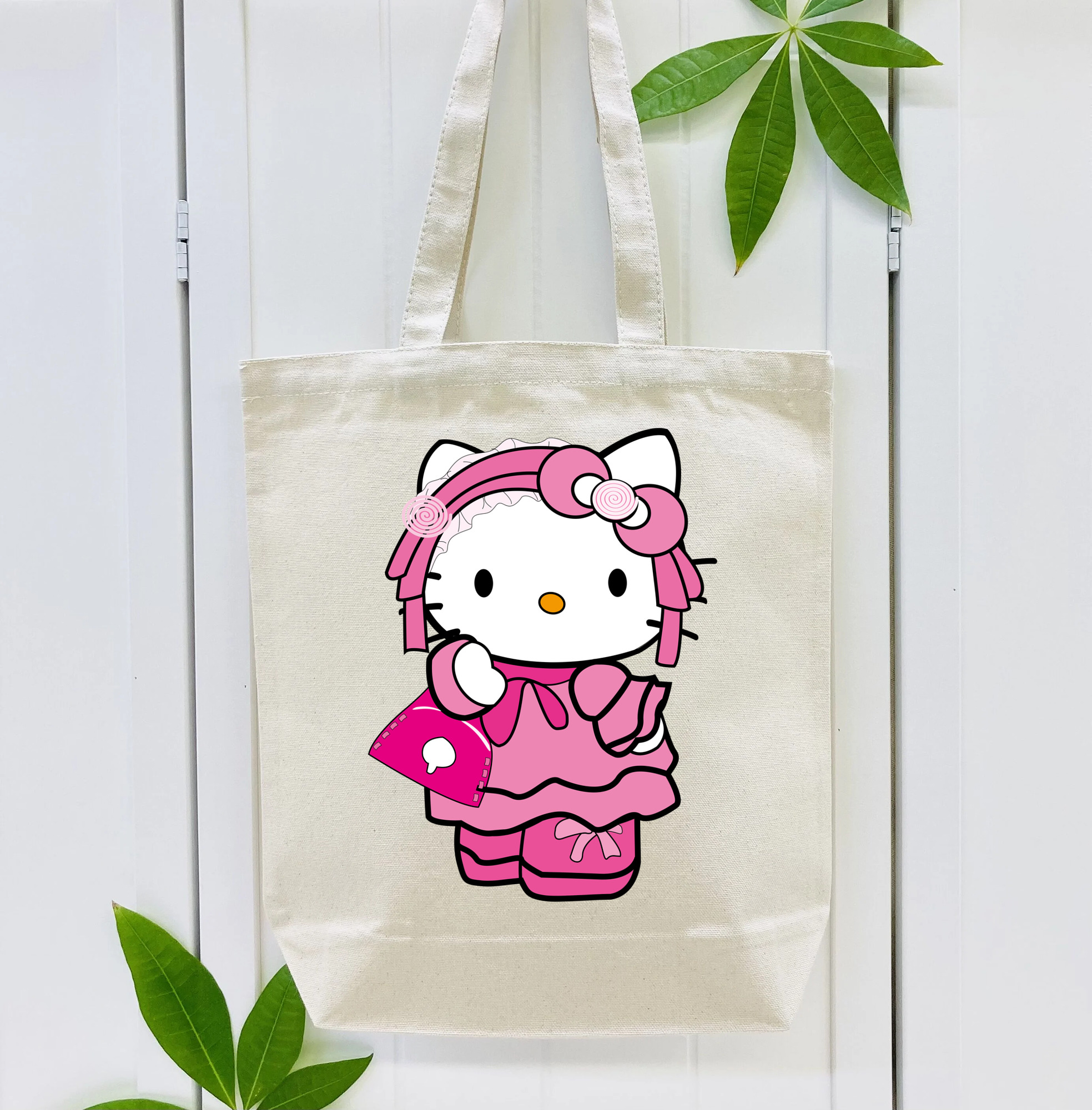 Hello Kitty ハローキティ 縦型キャンバス生地手提げバッグ　トートバッグ