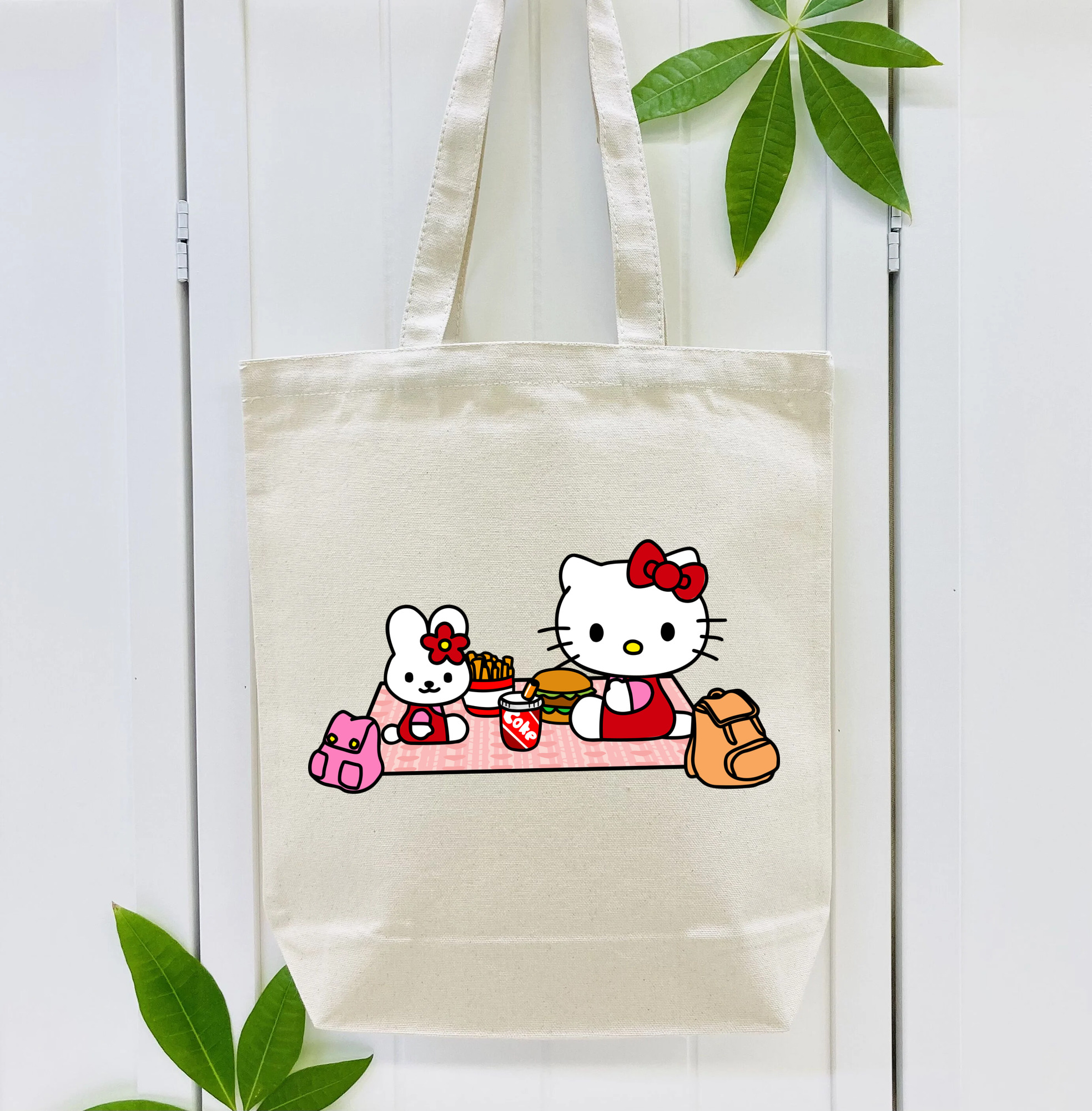 Hello Kitty ハローキティ 縦型キャンバス生地手提げバッグ　トートバッグ