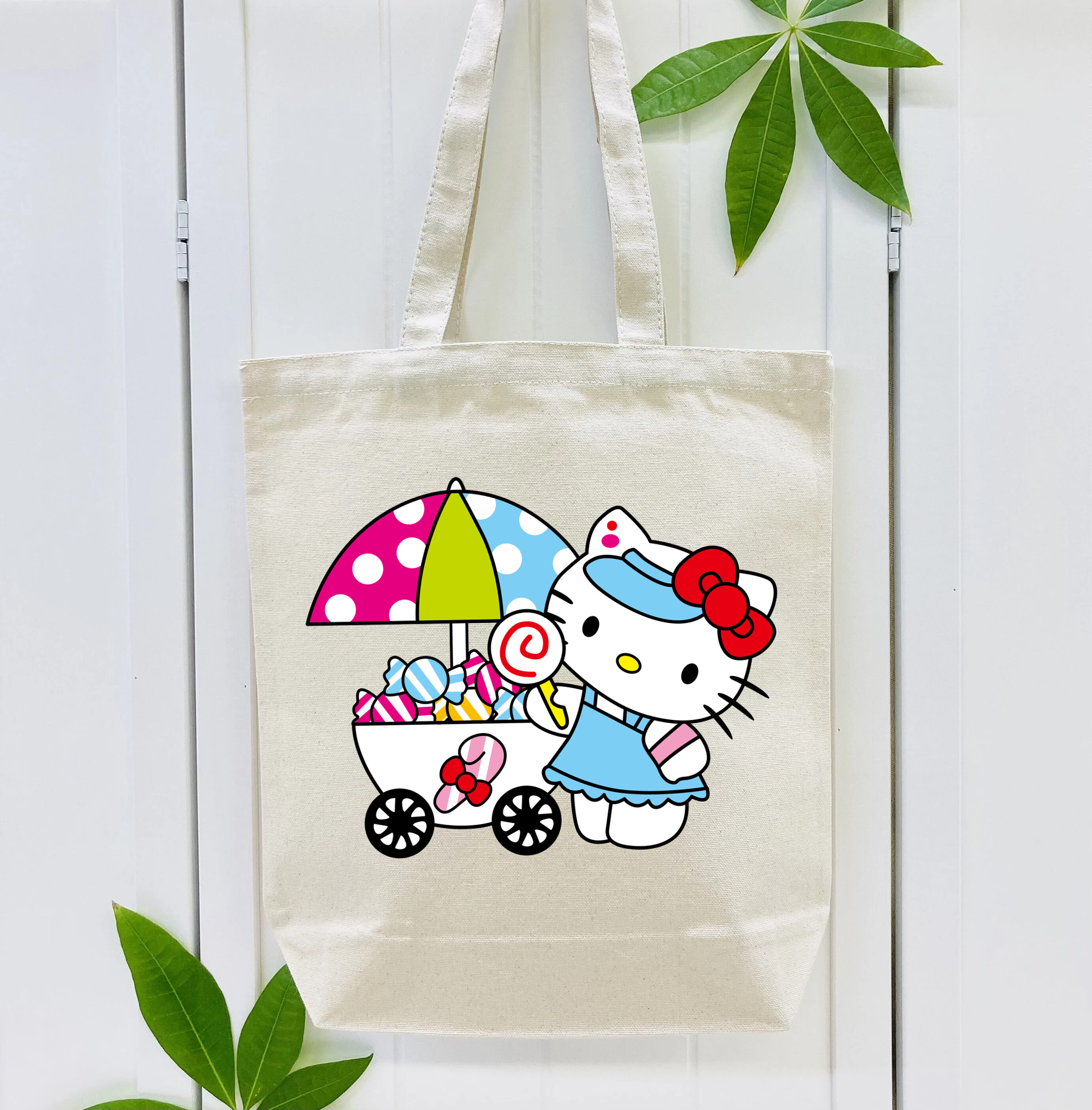 Hello Kitty ハローキティ 縦型キャンバス生地手提げバッグ　トートバッグ