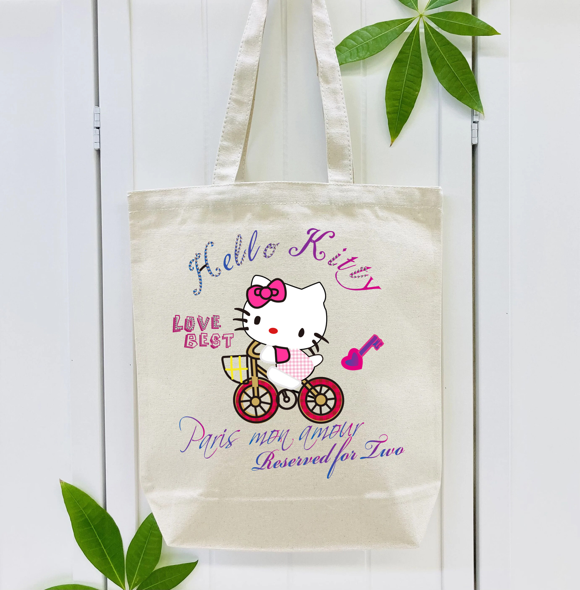 Hello Kitty ハローキティ 縦型キャンバス生地手提げバッグ　トートバッグ