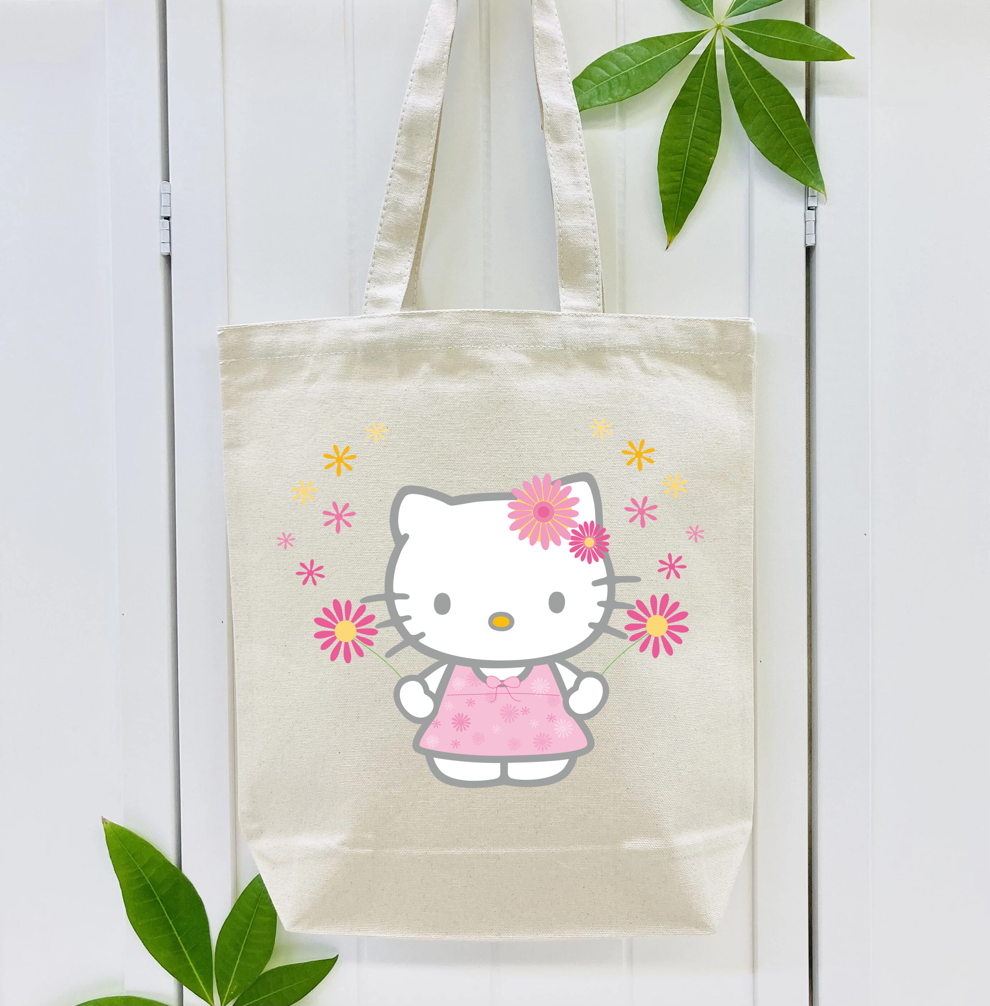 Hello Kitty ハローキティ 縦型キャンバス生地手提げバッグ　トートバッグ