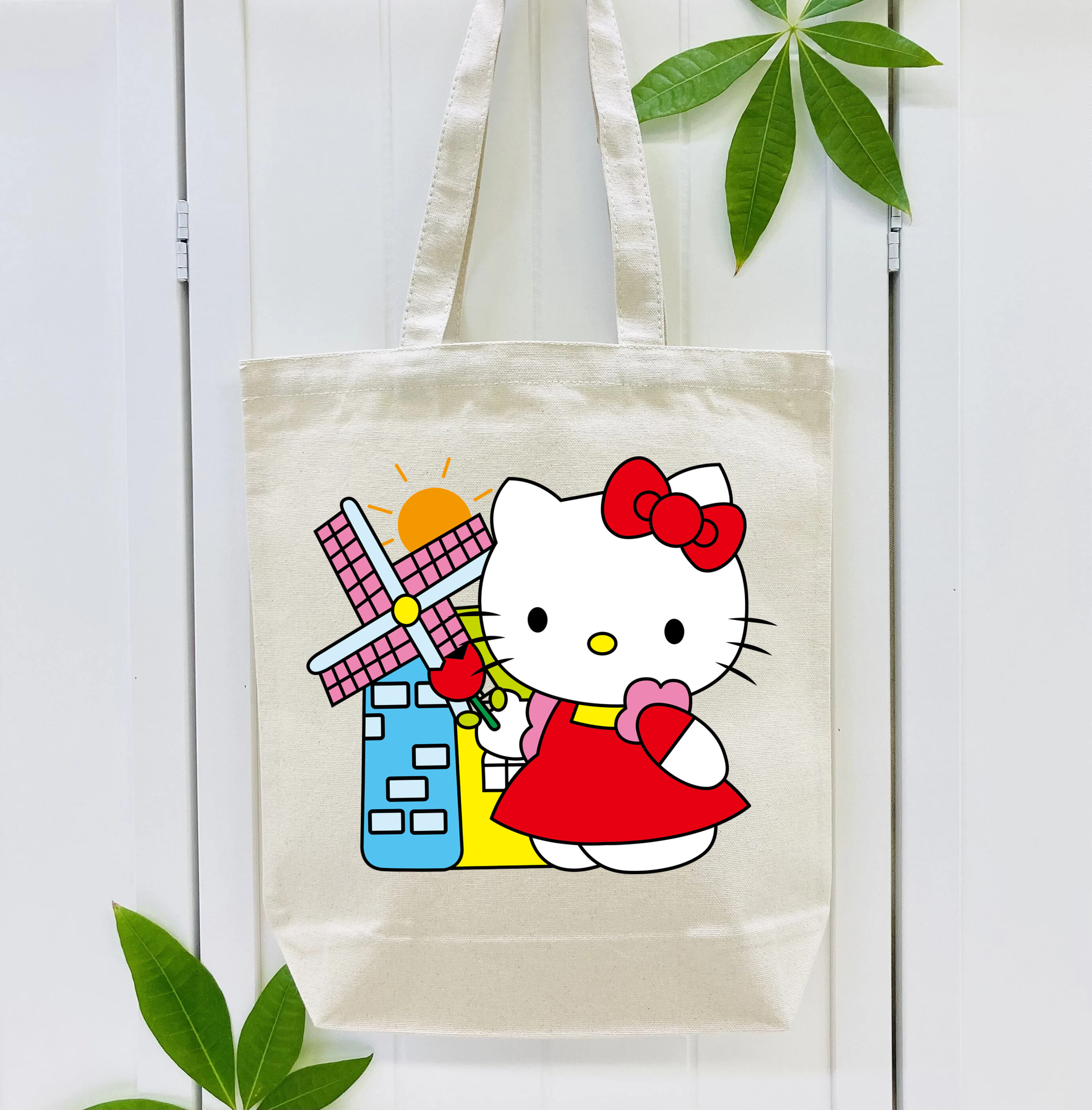 Hello Kitty ハローキティ 縦型キャンバス生地手提げバッグ　トートバッグ