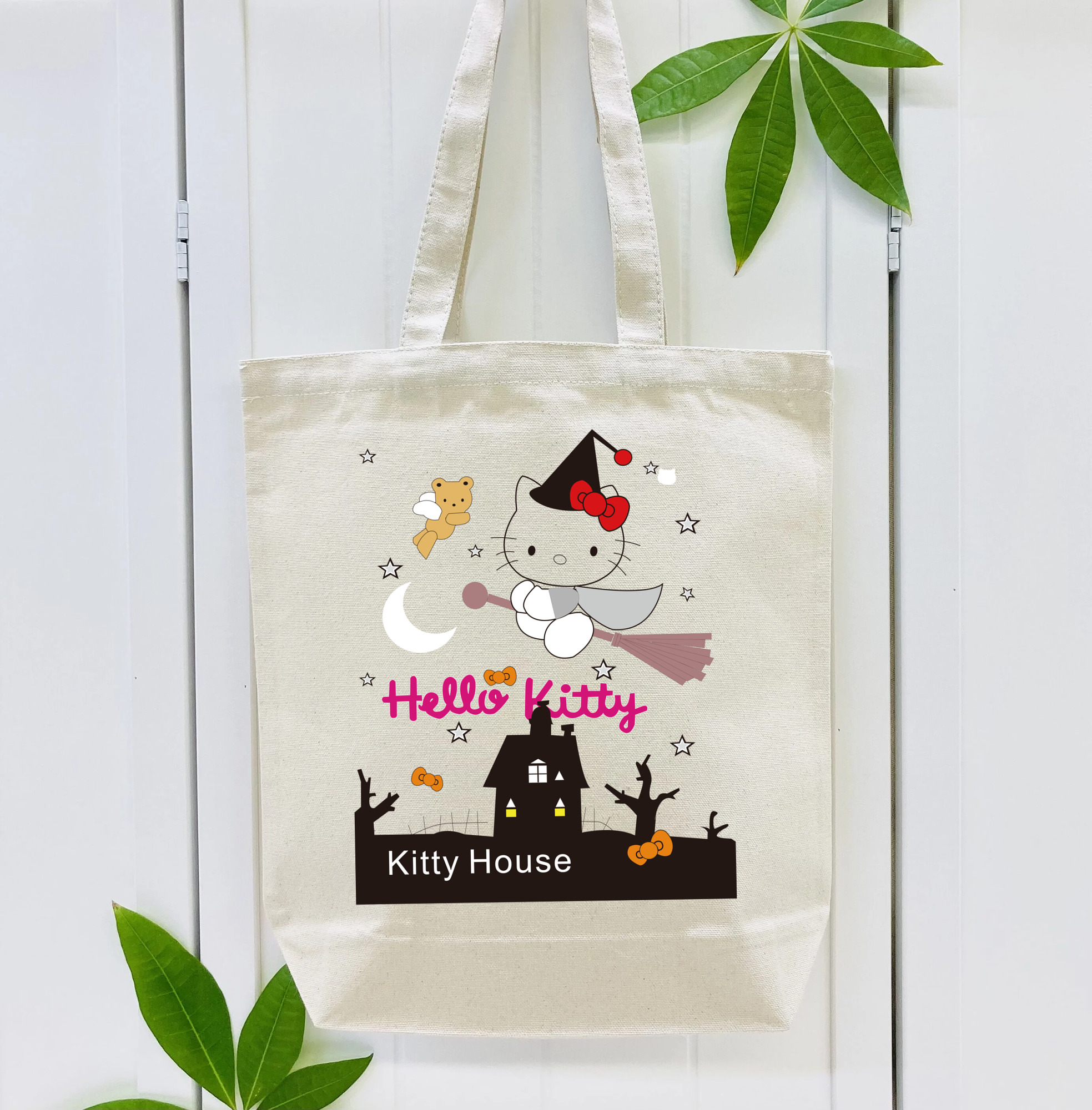 Hello Kitty ハローキティ 縦型キャンバス生地手提げバッグ　トートバッグ