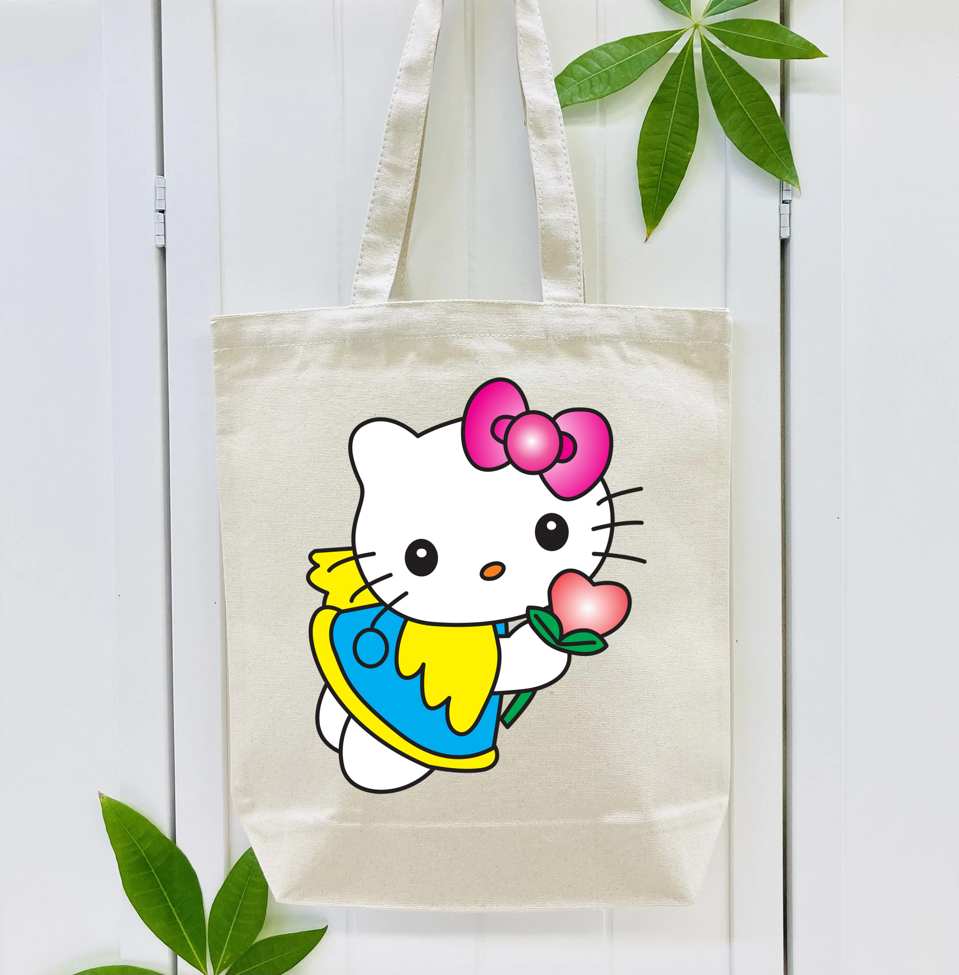 Hello Kitty ハローキティ 縦型キャンバス生地手提げバッグ　トートバッグ