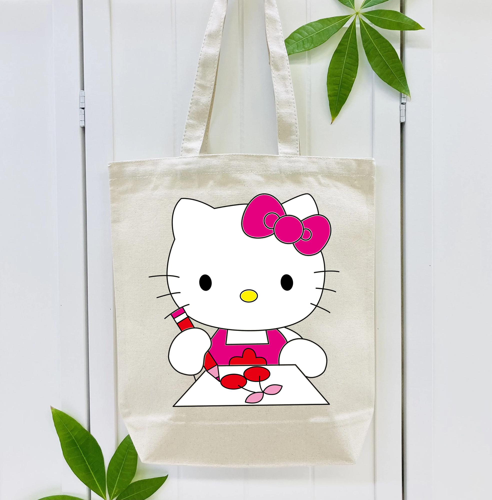 Hello Kitty ハローキティ 縦型キャンバス生地手提げバッグ　トートバッグ