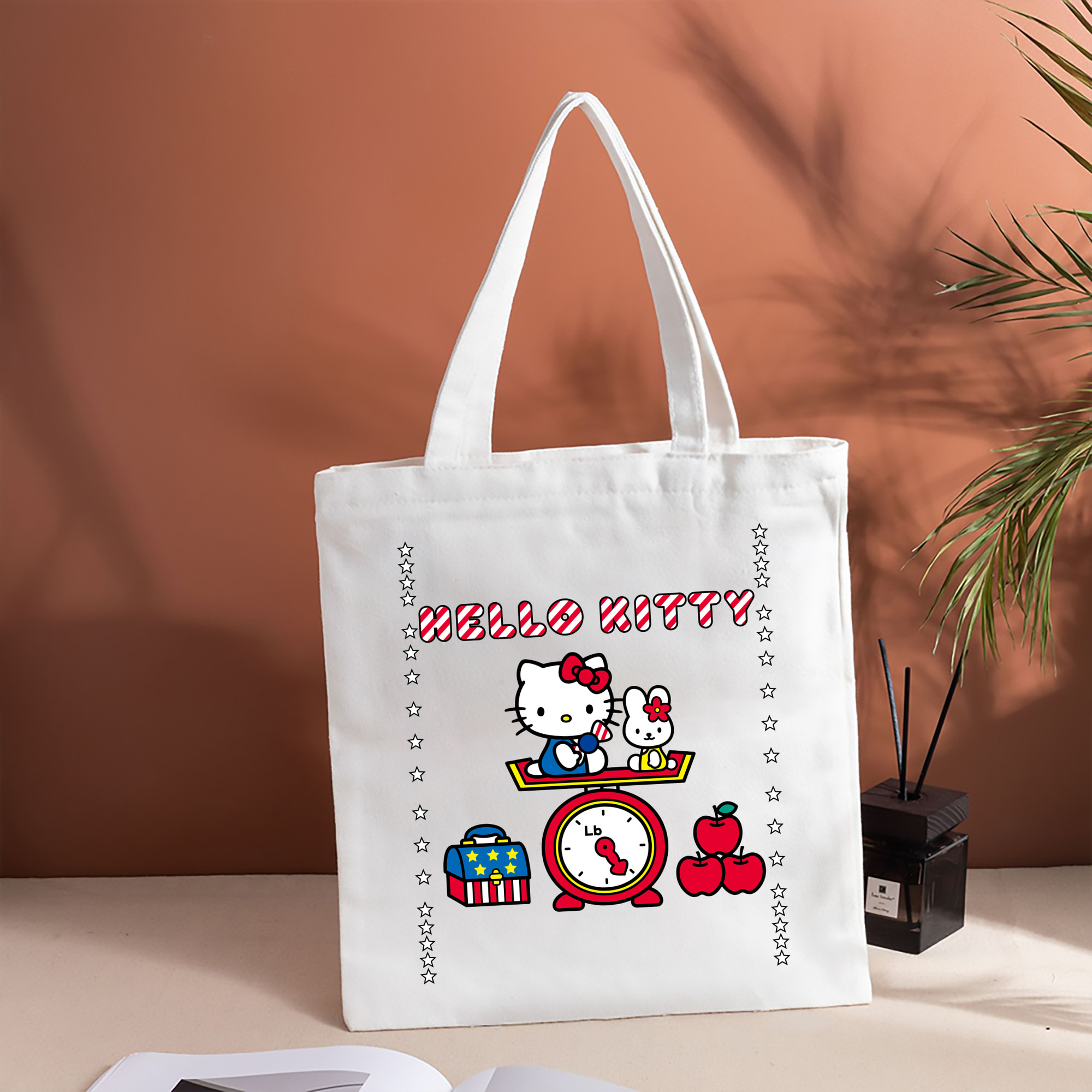 Hello Kitty ハローキティ 縦型キャンバス生地手提げバッグ　トートバッグ