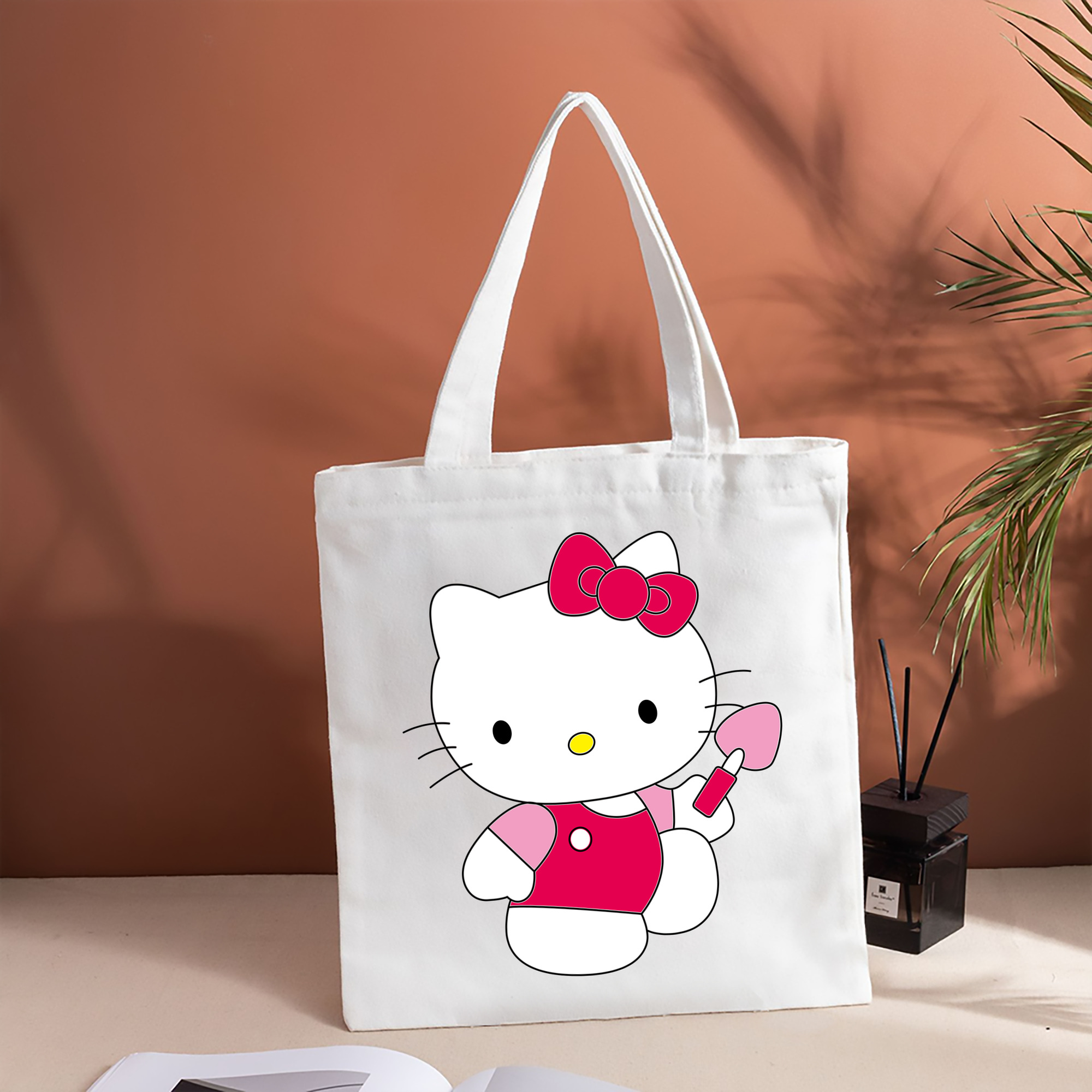 Hello Kitty ハローキティ 縦型キャンバス生地手提げバッグ　トートバッグ