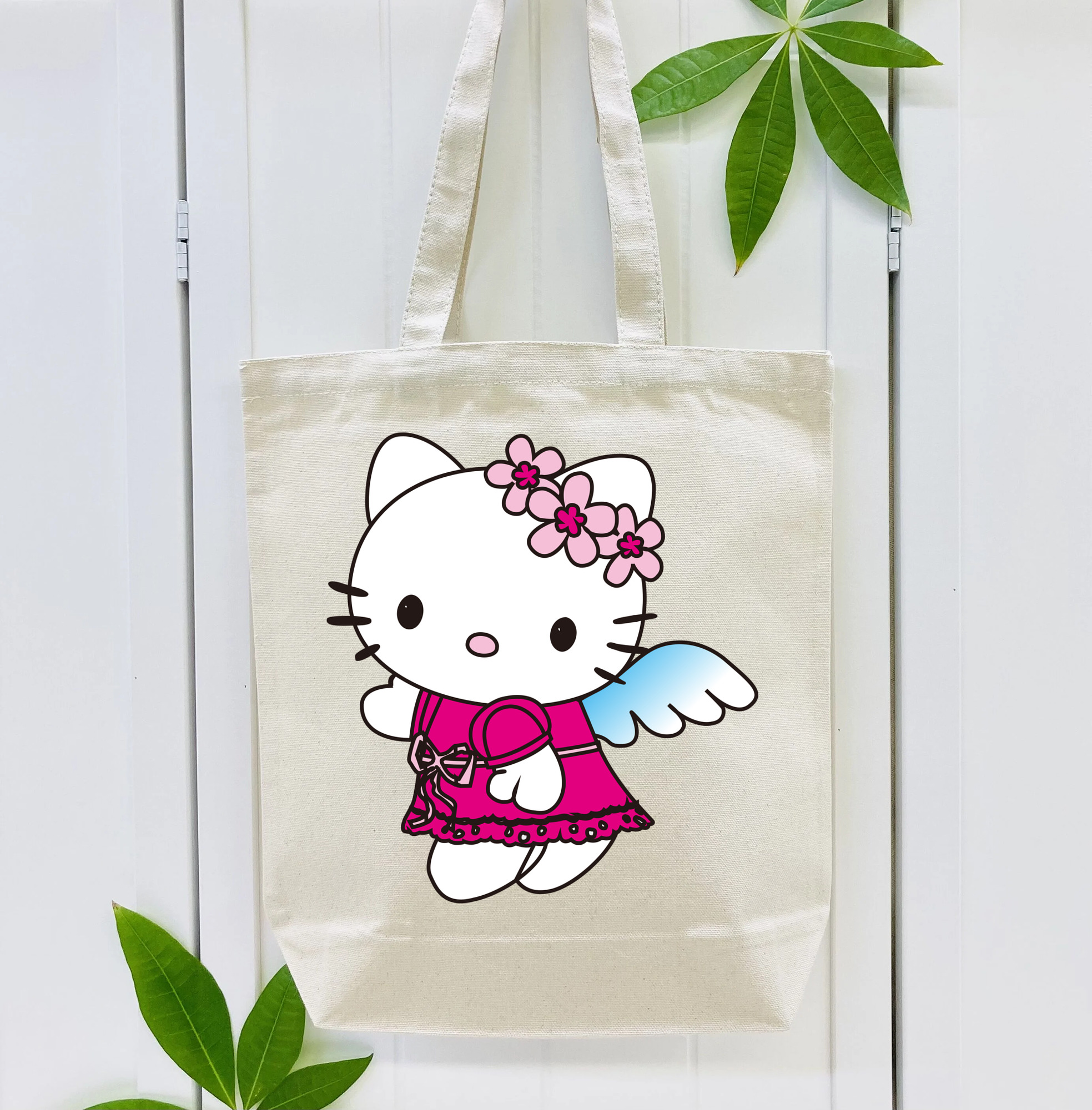 Hello Kitty ハローキティ 縦型キャンバス生地手提げバッグ　トートバッグ