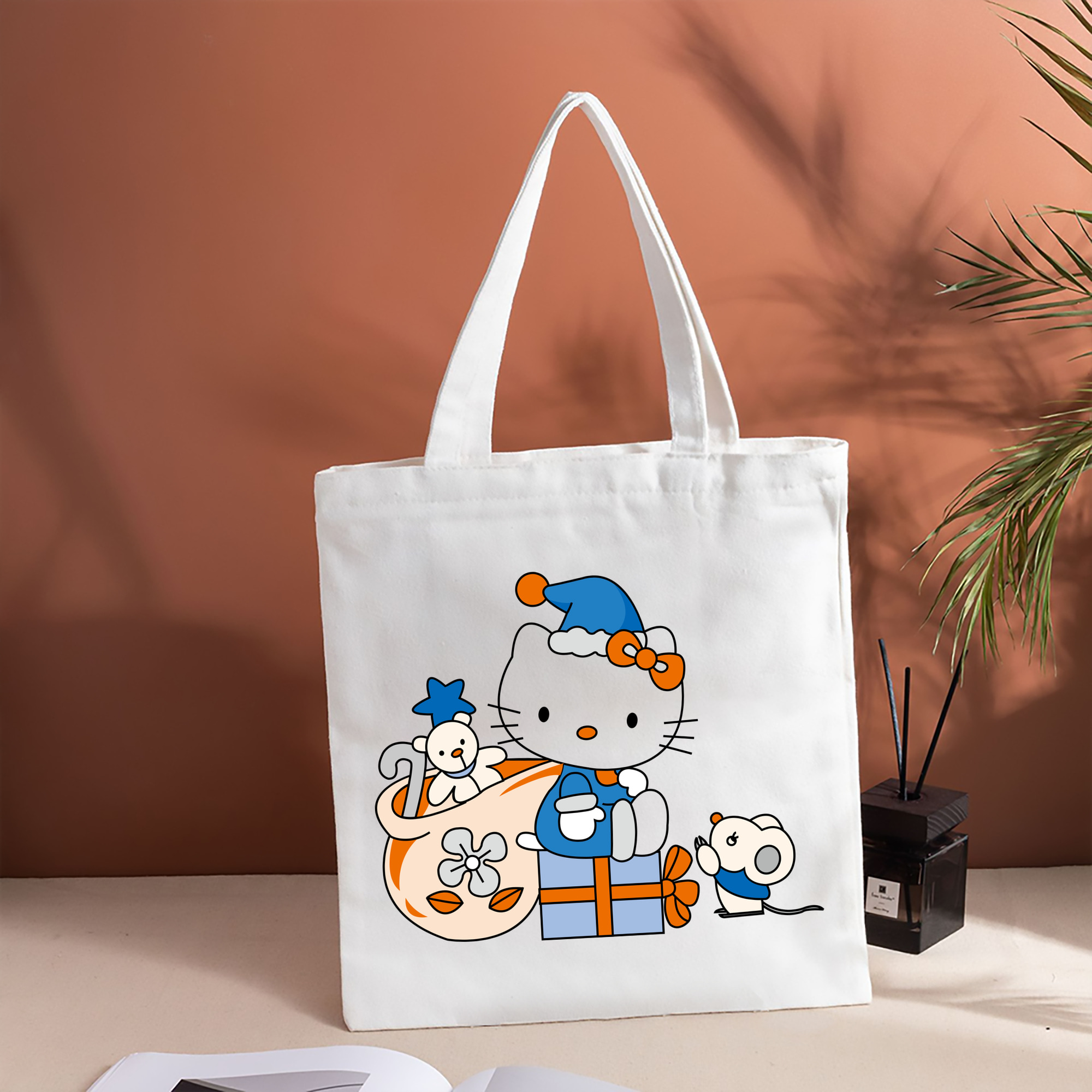Hello Kitty ハローキティ 縦型キャンバス生地手提げバッグ　トートバッグ