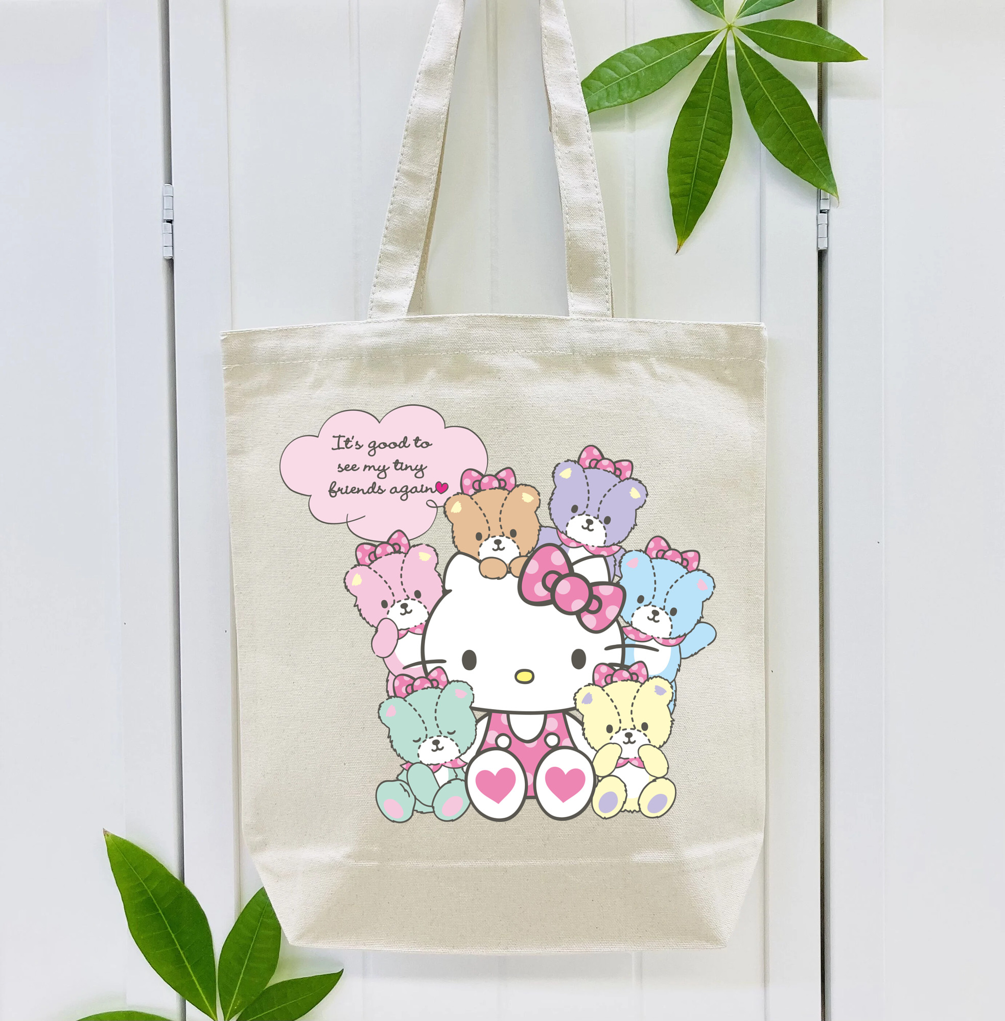 Hello Kitty ハローキティ 縦型キャンバス生地手提げバッグ　トートバッグ