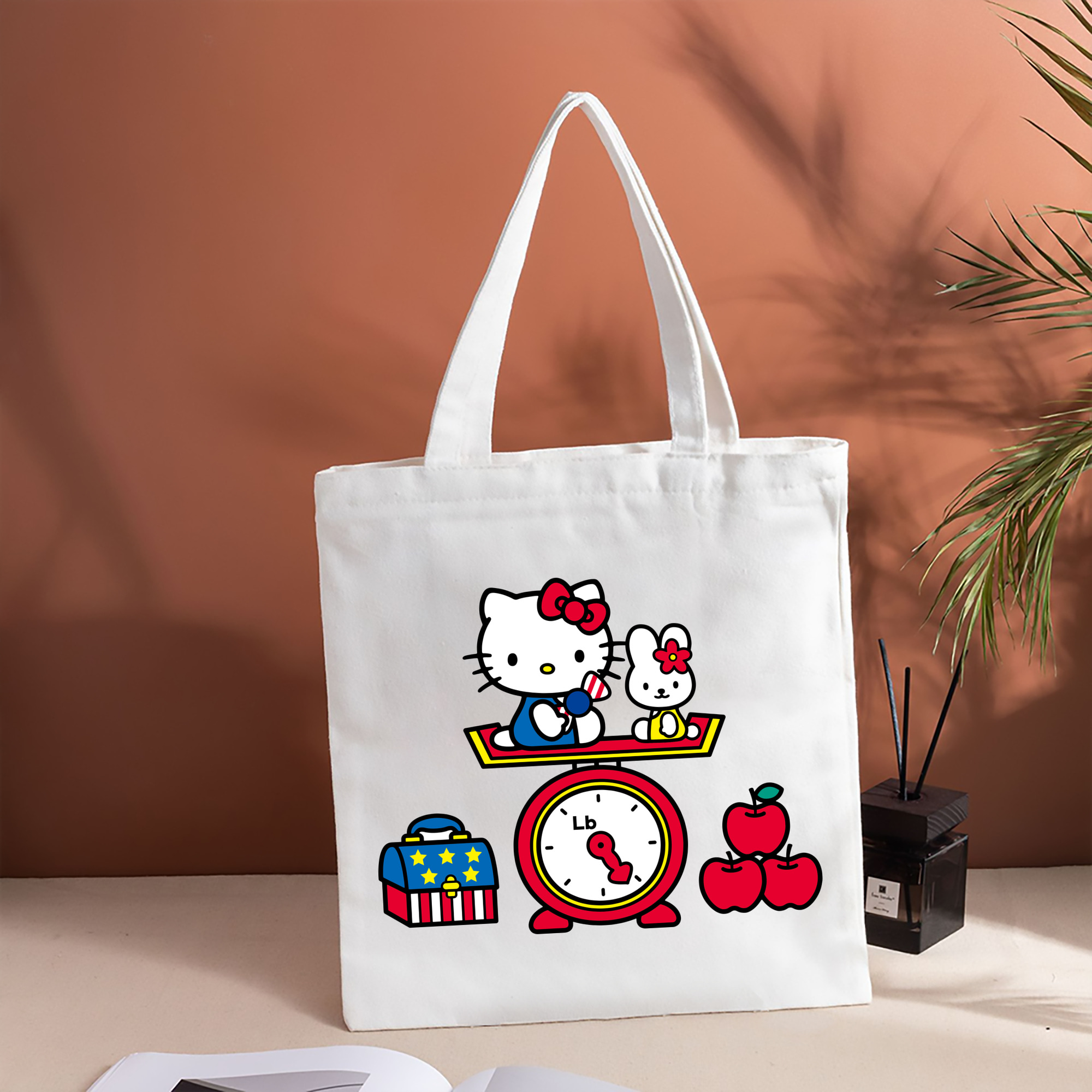 Hello Kitty ハローキティ 縦型キャンバス生地手提げバッグ　トートバッグ