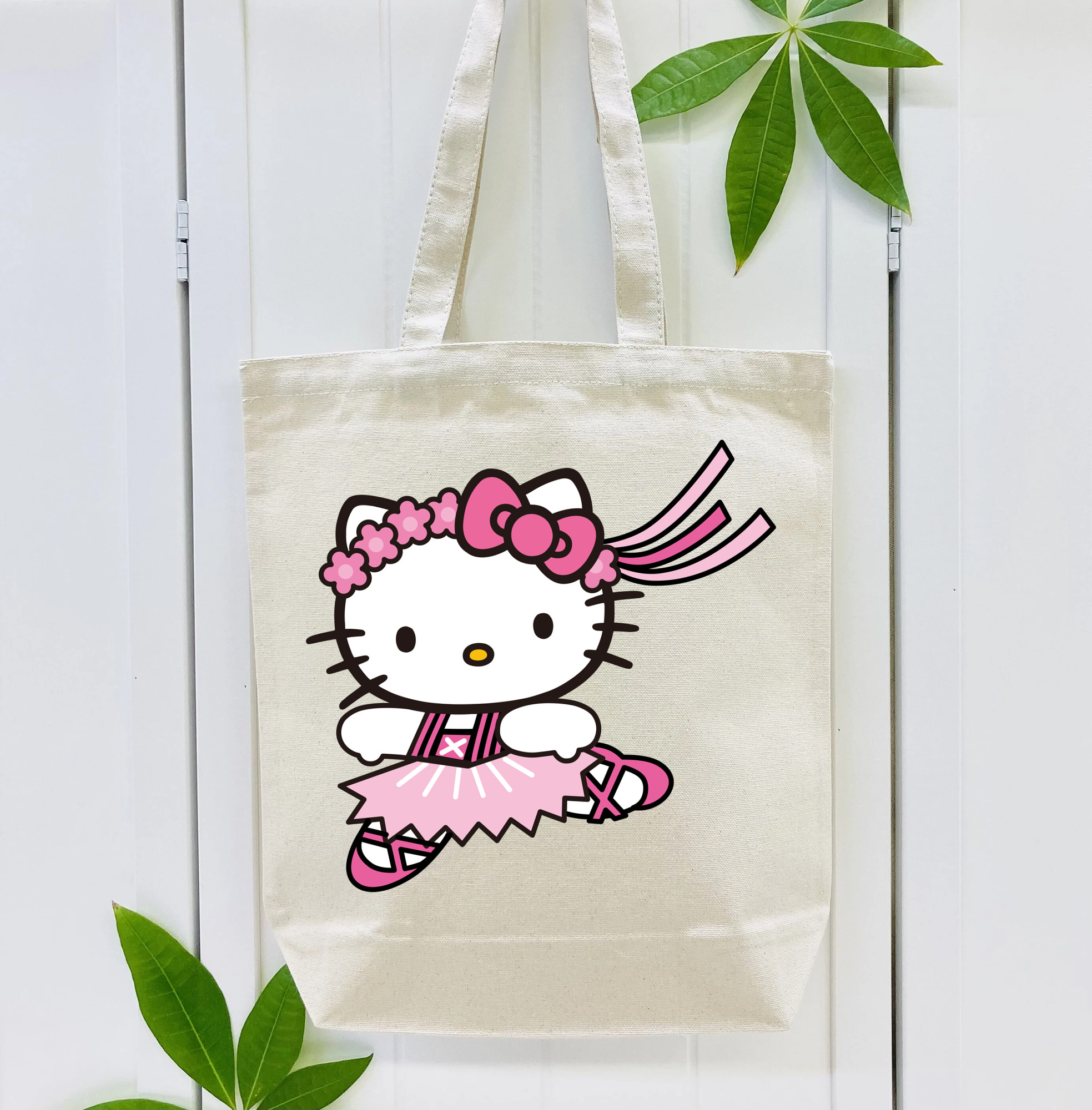 Hello Kitty ハローキティ 縦型キャンバス生地手提げバッグ　トートバッグ