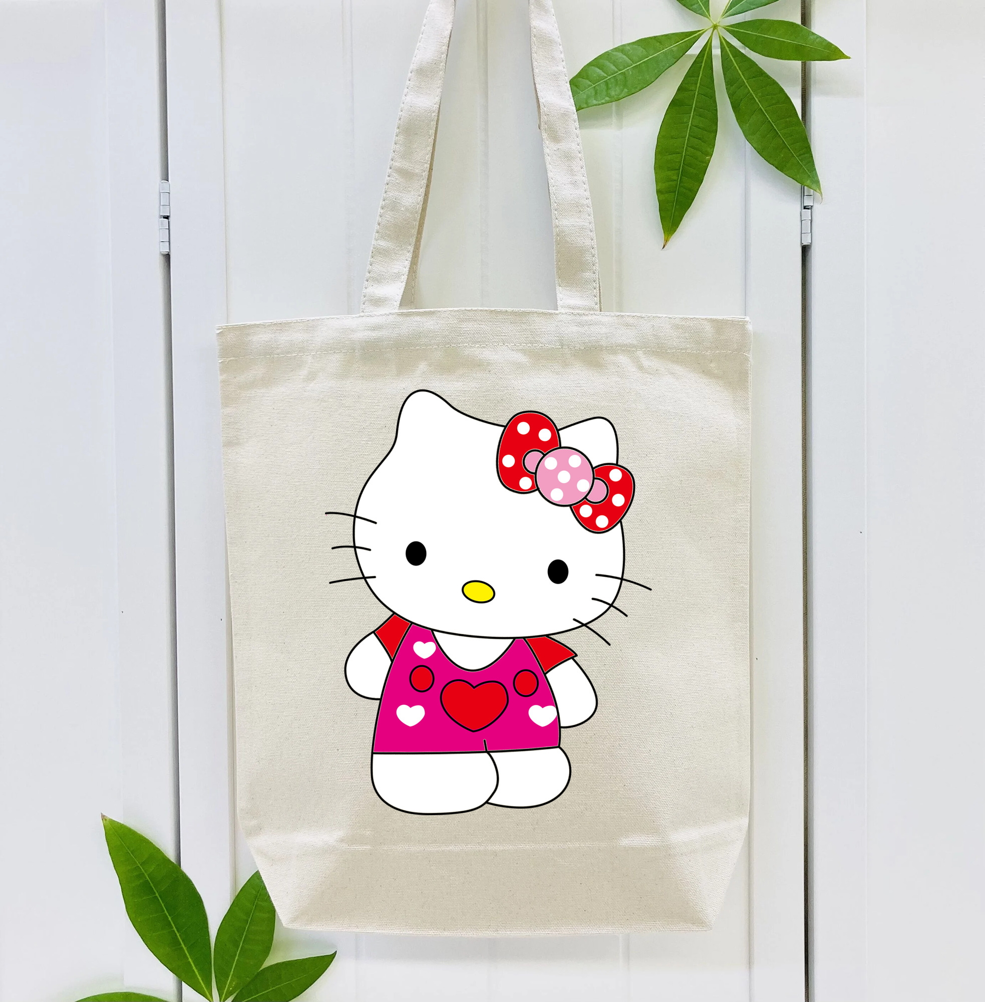 Hello Kitty ハローキティ 縦型キャンバス生地手提げバッグ　トートバッグ