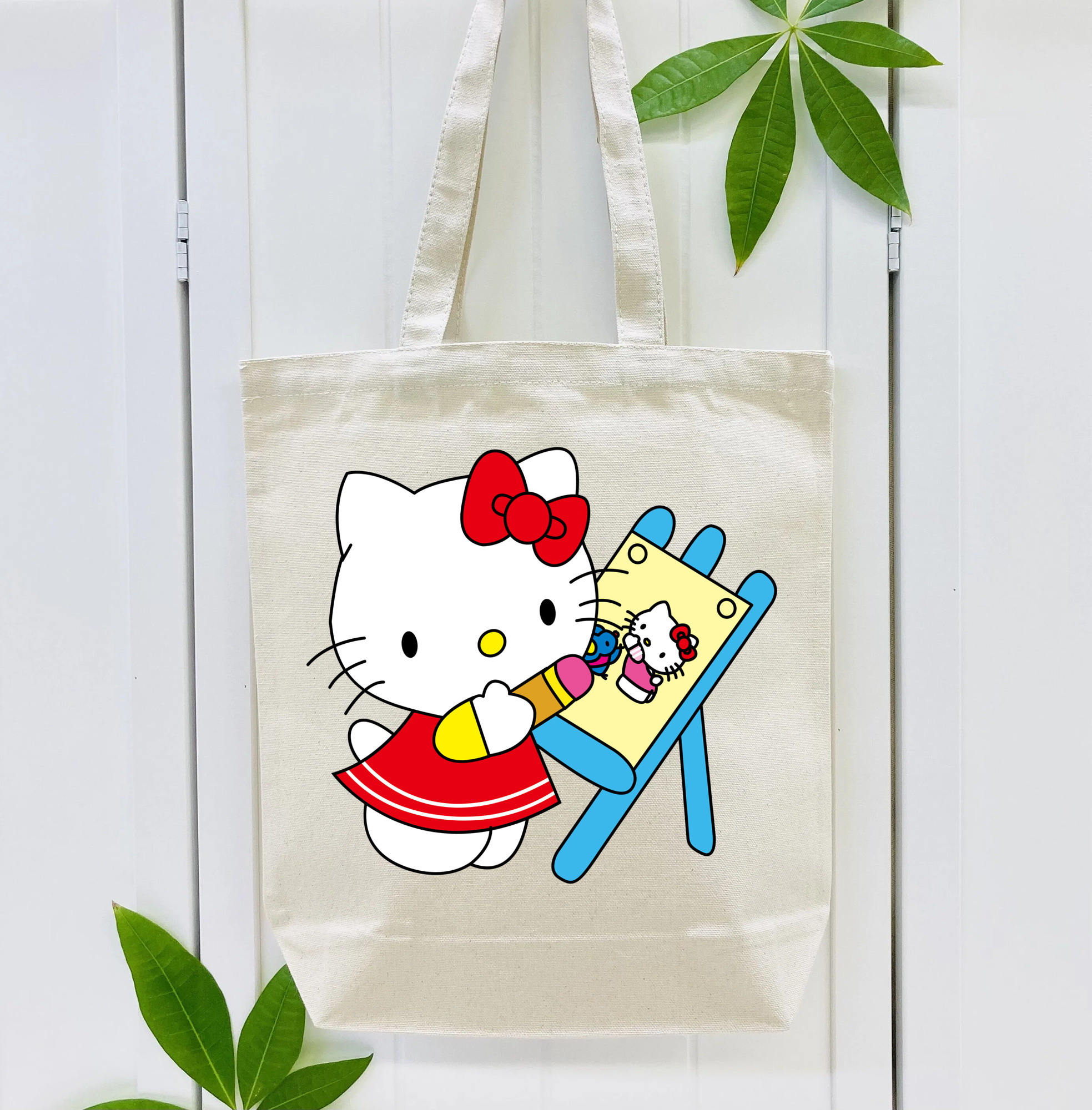 Hello Kitty ハローキティ 縦型キャンバス生地手提げバッグ　トートバッグ