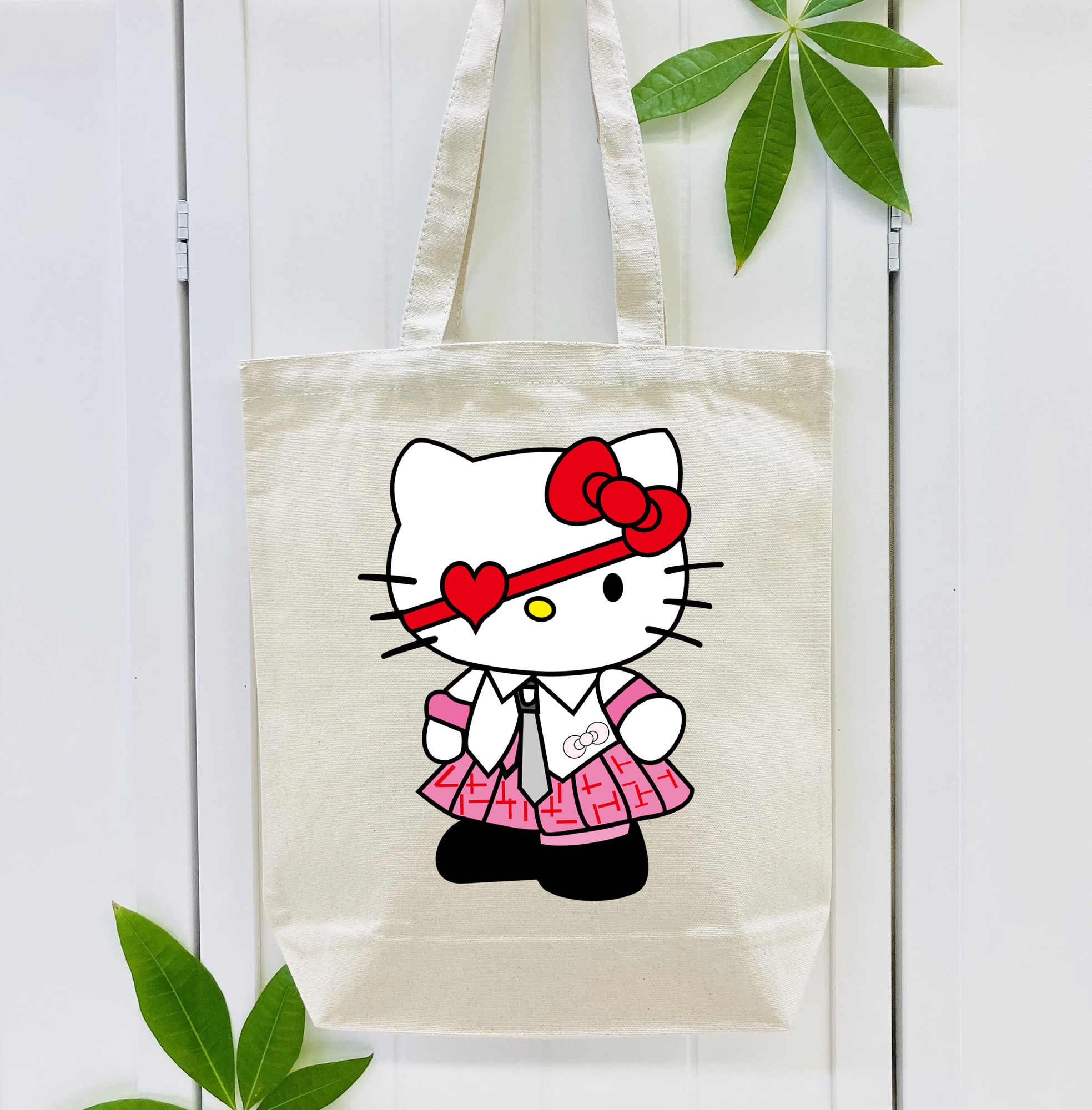 Hello Kitty ハローキティ 縦型キャンバス生地手提げバッグ　トートバッグ