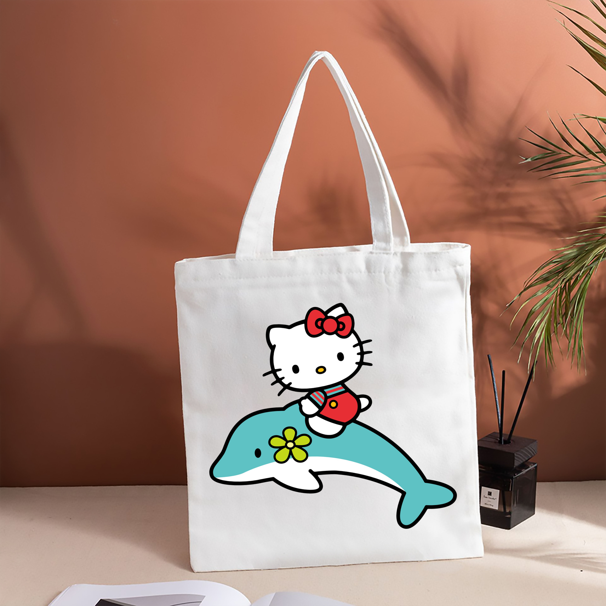 Hello Kitty ハローキティ 縦型キャンバス生地手提げバッグ　トートバッグ