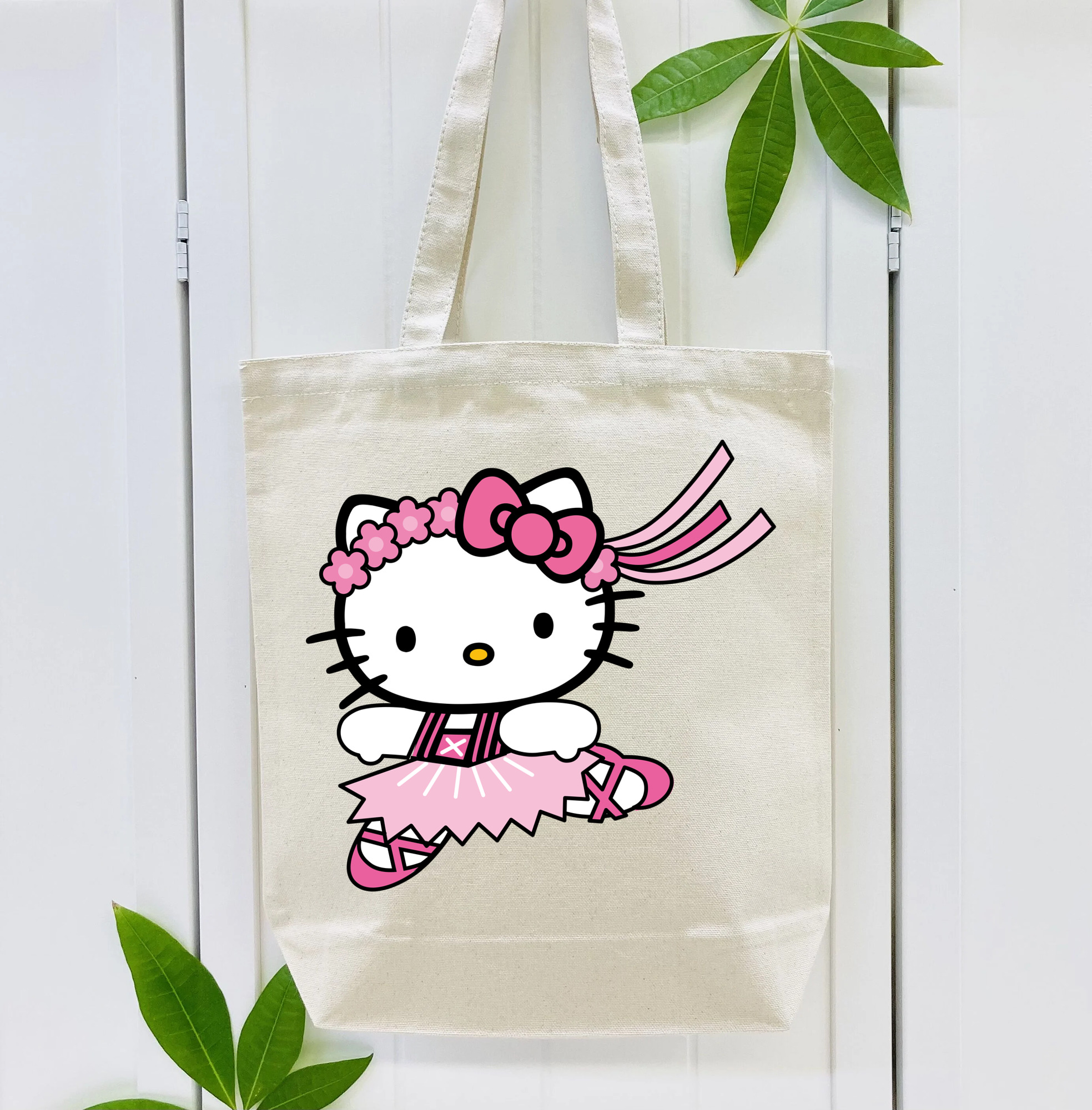 Hello Kitty ハローキティ 縦型キャンバス生地手提げバッグ　トートバッグ
