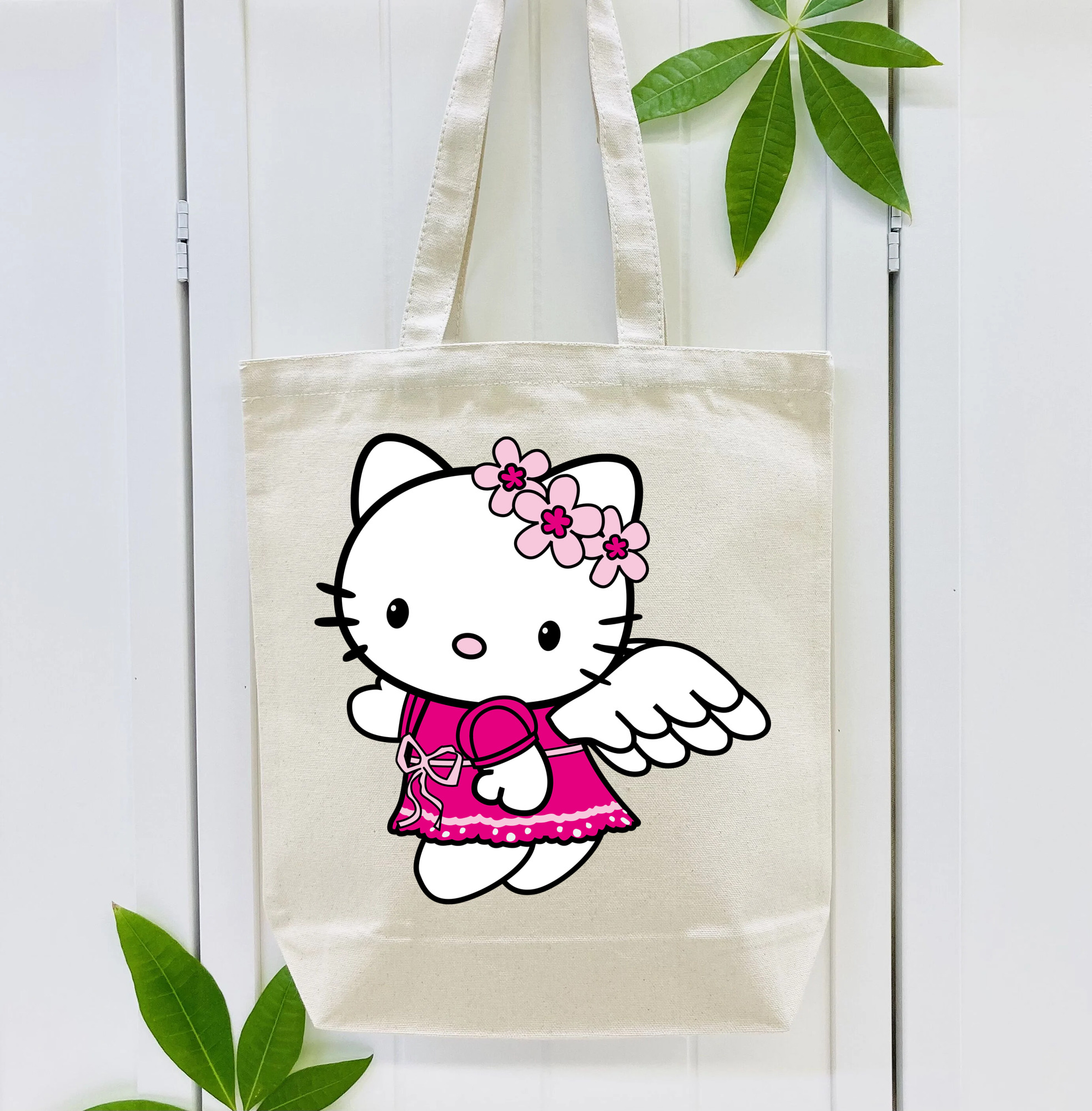 Hello Kitty ハローキティ 縦型キャンバス生地手提げバッグ　トートバッグ