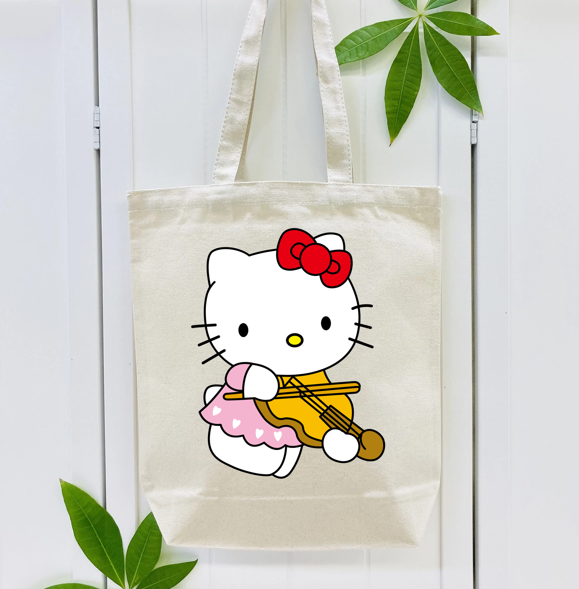 Hello Kitty ハローキティ 縦型キャンバス生地手提げバッグ　トートバッグ