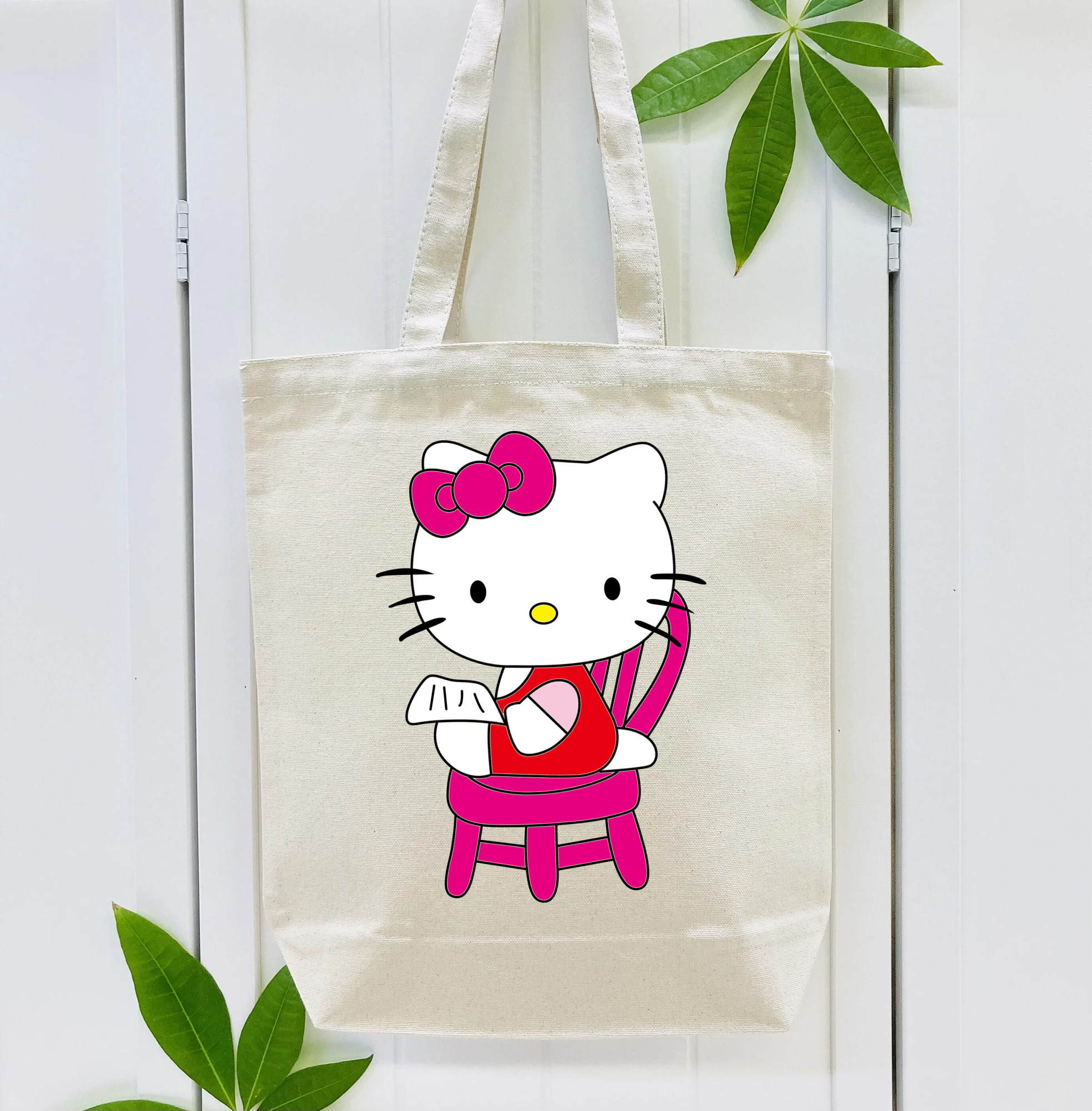 Hello Kitty ハローキティ 縦型キャンバス生地手提げバッグ　トートバッグ