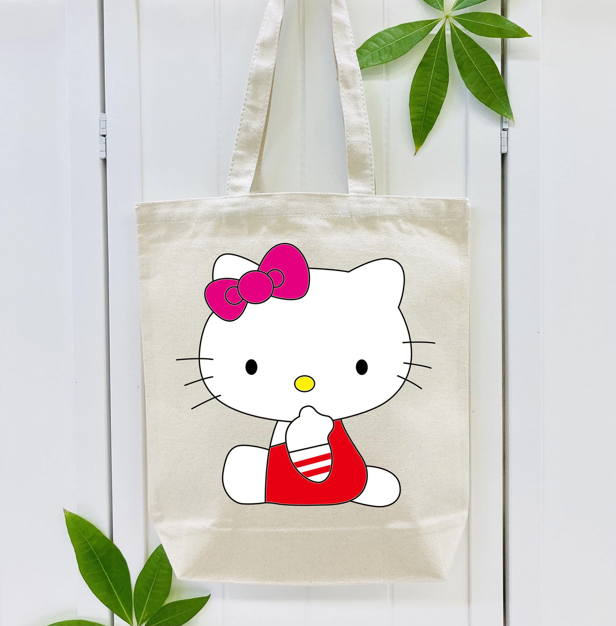 Hello Kitty ハローキティ 縦型キャンバス生地手提げバッグ　トートバッグ