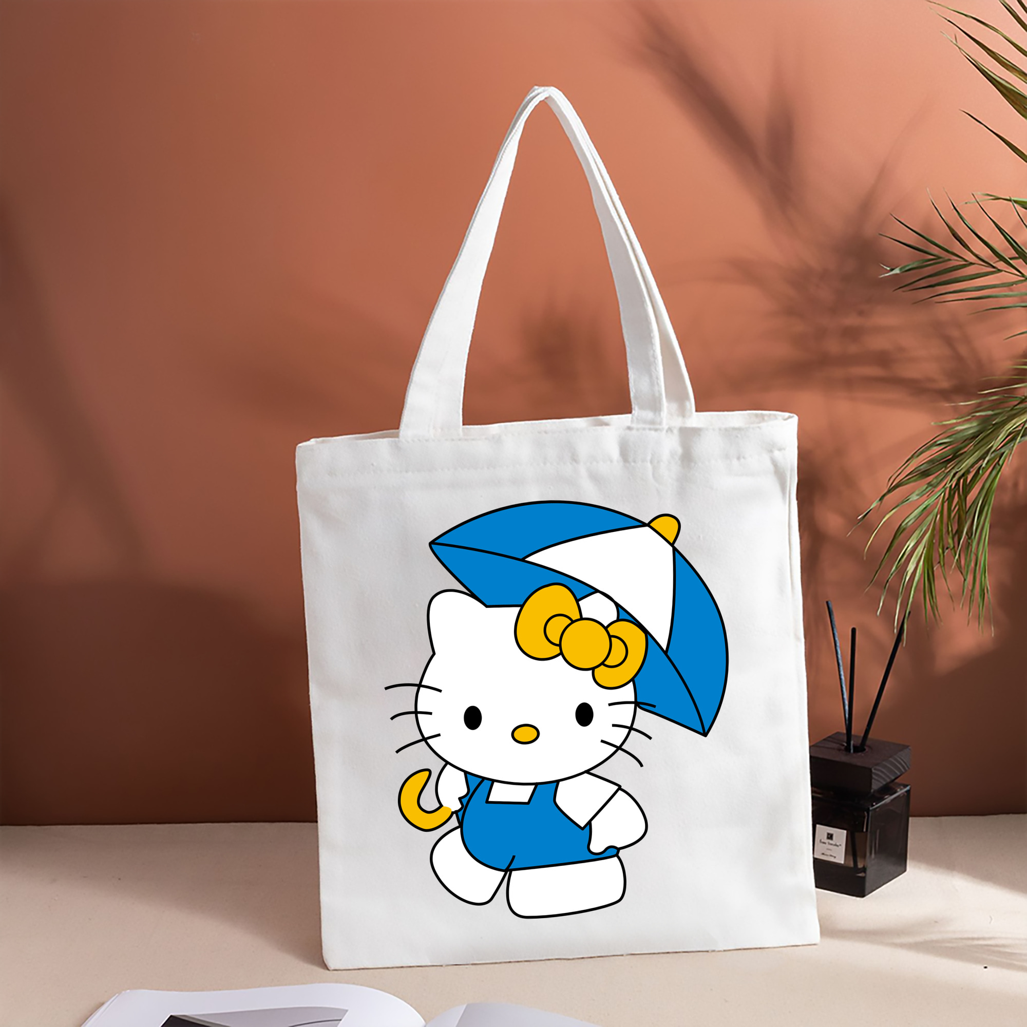 Hello Kitty ハローキティ 縦型キャンバス生地手提げバッグ　トートバッグ