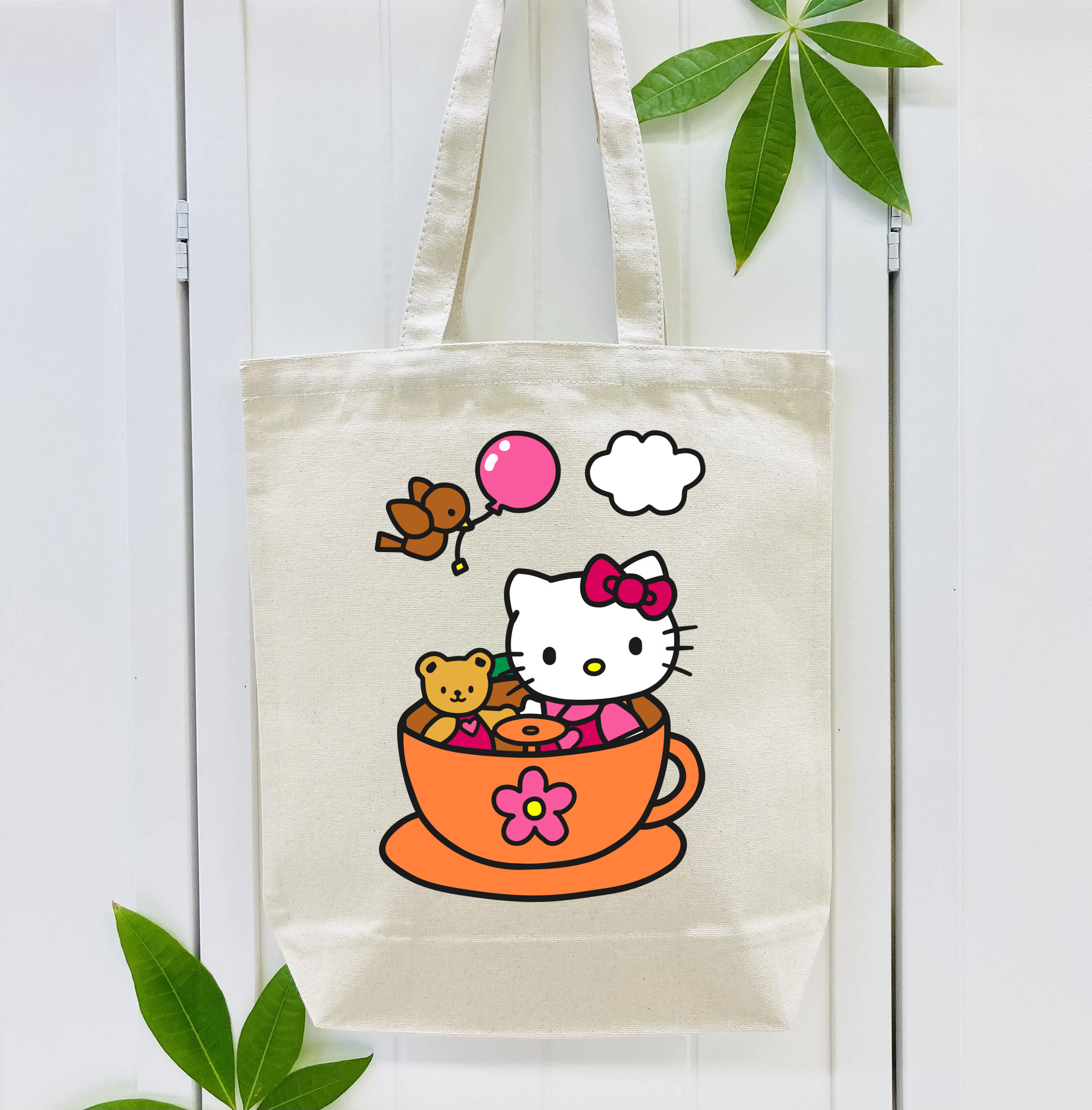 Hello Kitty ハローキティ 縦型キャンバス生地手提げバッグ　トートバッグ