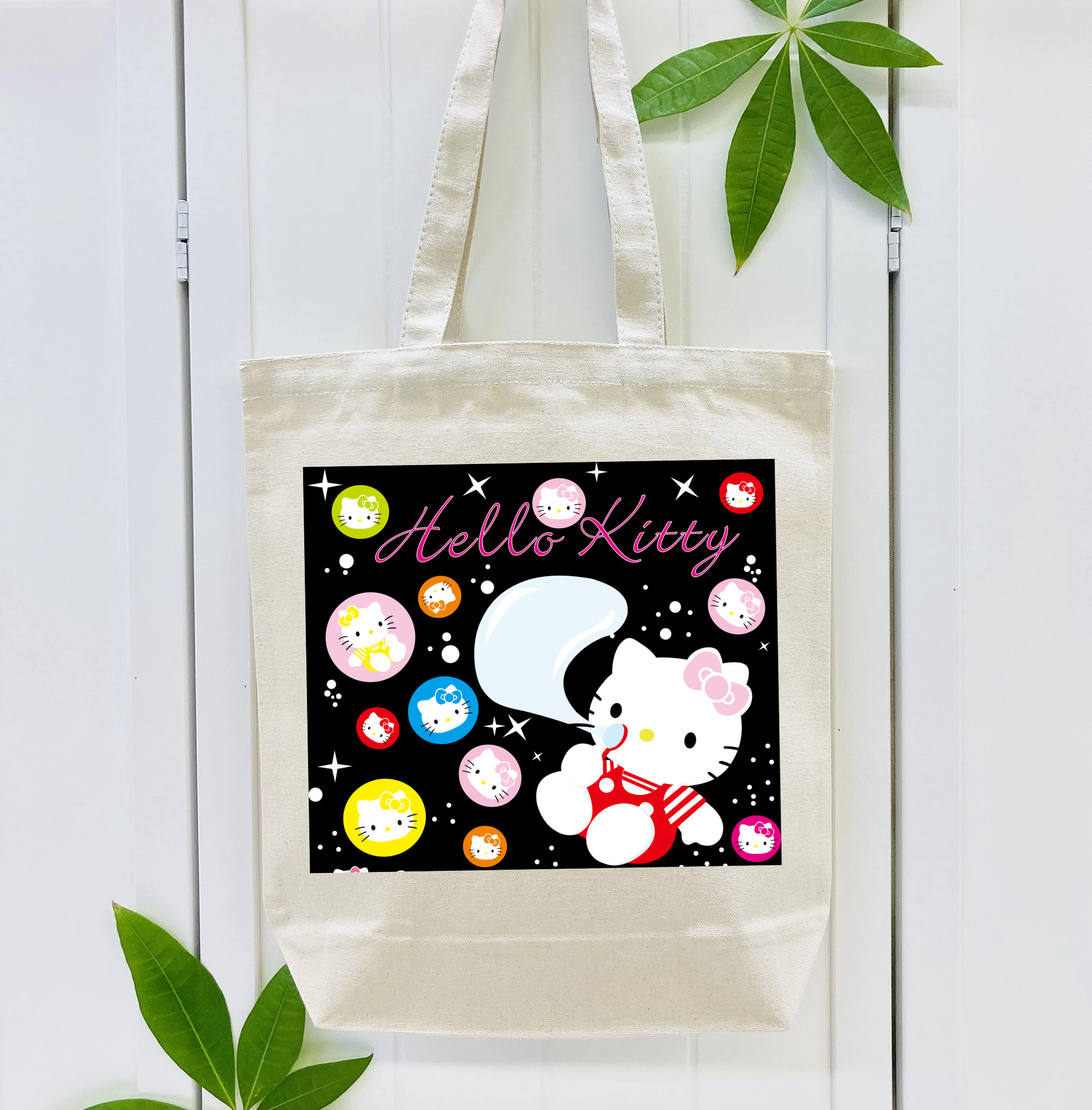 Hello Kitty ハローキティ 縦型キャンバス生地手提げバッグ　トートバッグ