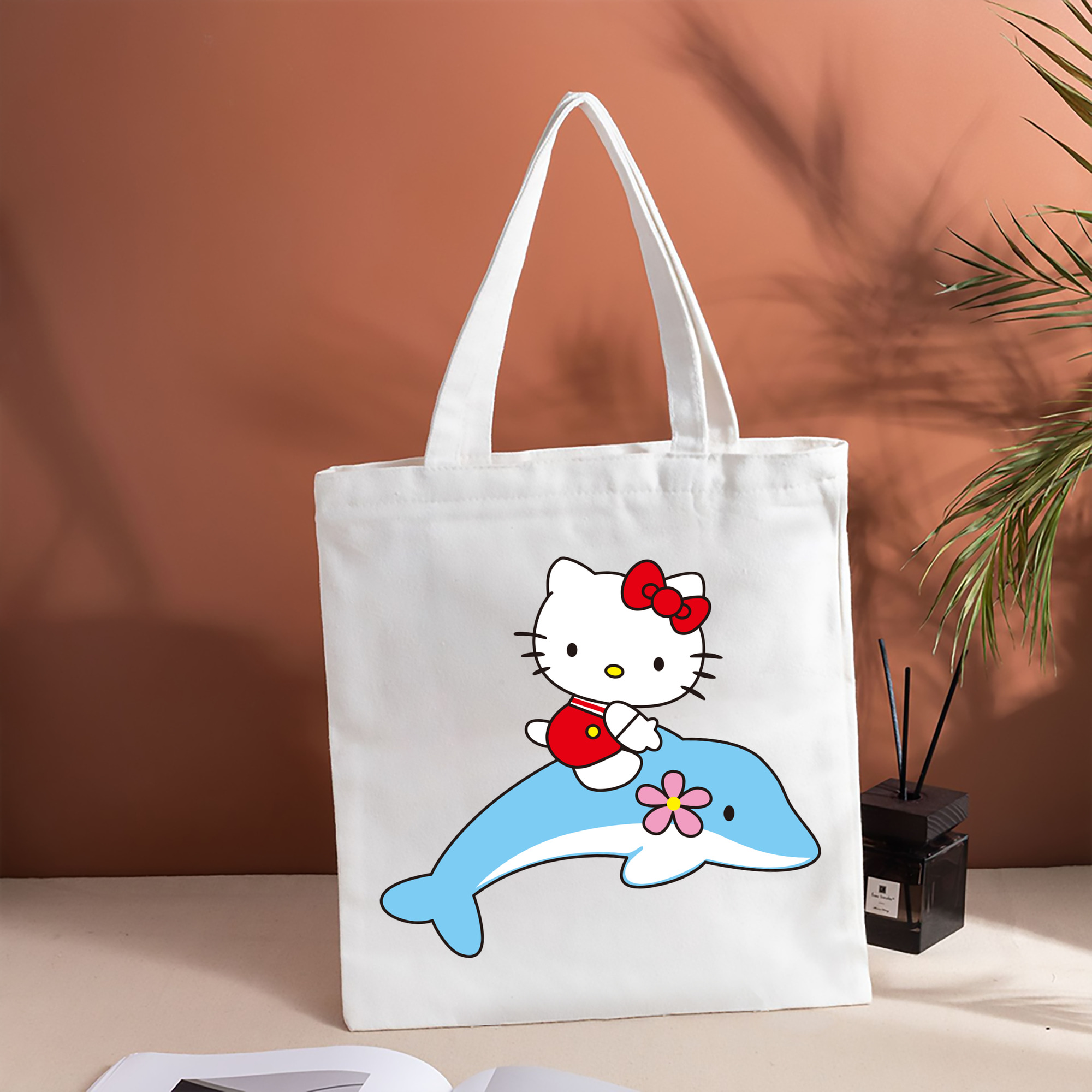 Hello Kitty ハローキティ 縦型キャンバス生地手提げバッグ　トートバッグ