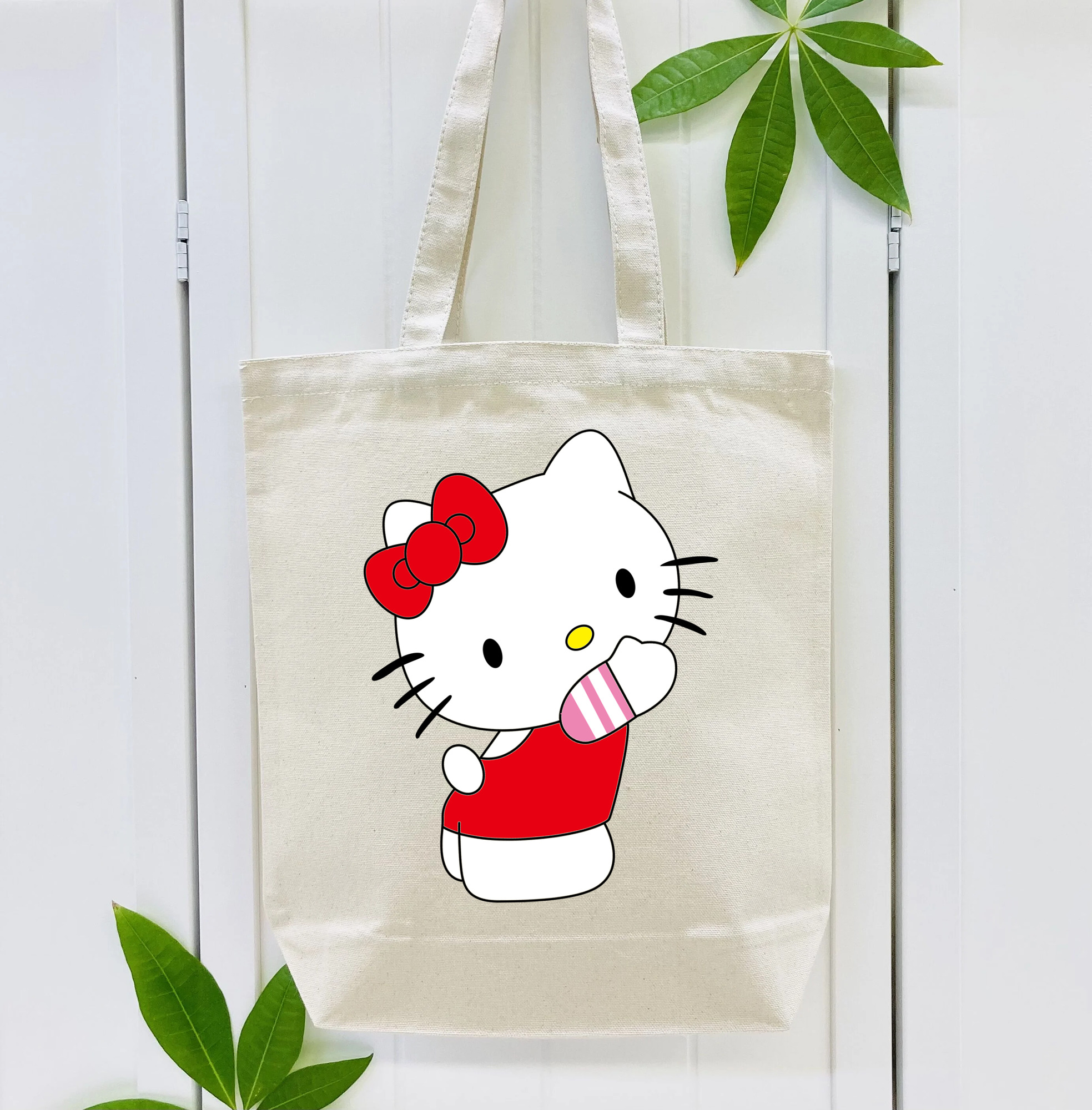 Hello Kitty ハローキティ 縦型キャンバス生地手提げバッグ　トートバッグ