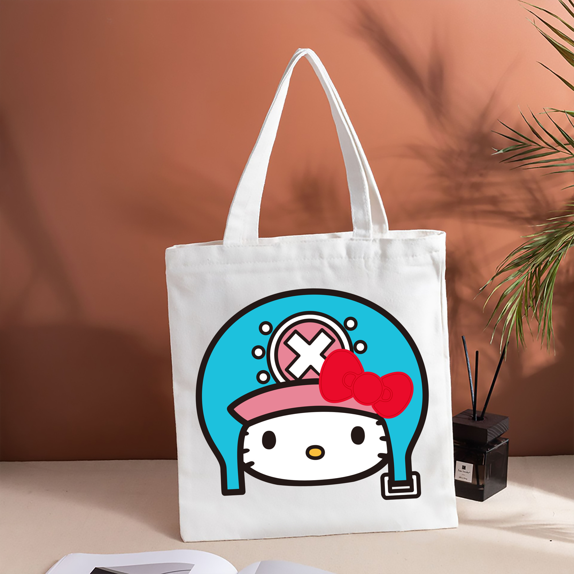 Hello Kitty ハローキティ 縦型キャンバス生地手提げバッグ　トートバッグ
