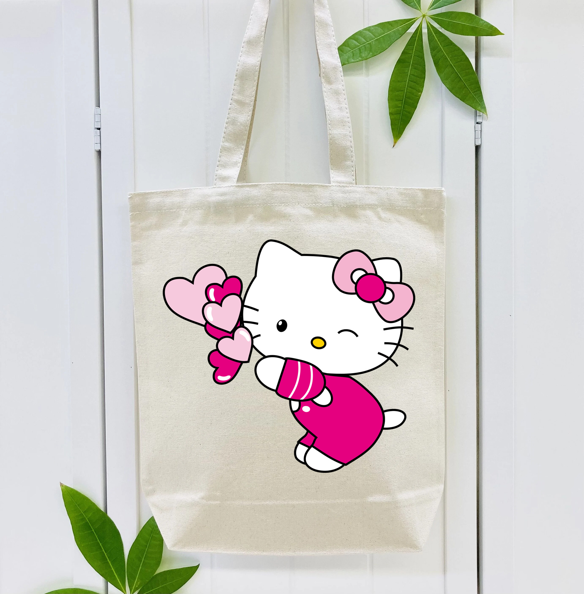 Hello Kitty ハローキティ 縦型キャンバス生地手提げバッグ　トートバッグ