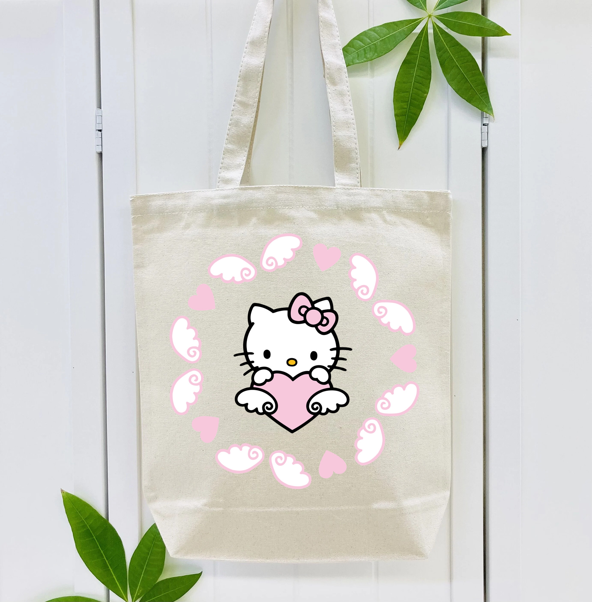 Hello Kitty ハローキティ 縦型キャンバス生地手提げバッグ　トートバッグ