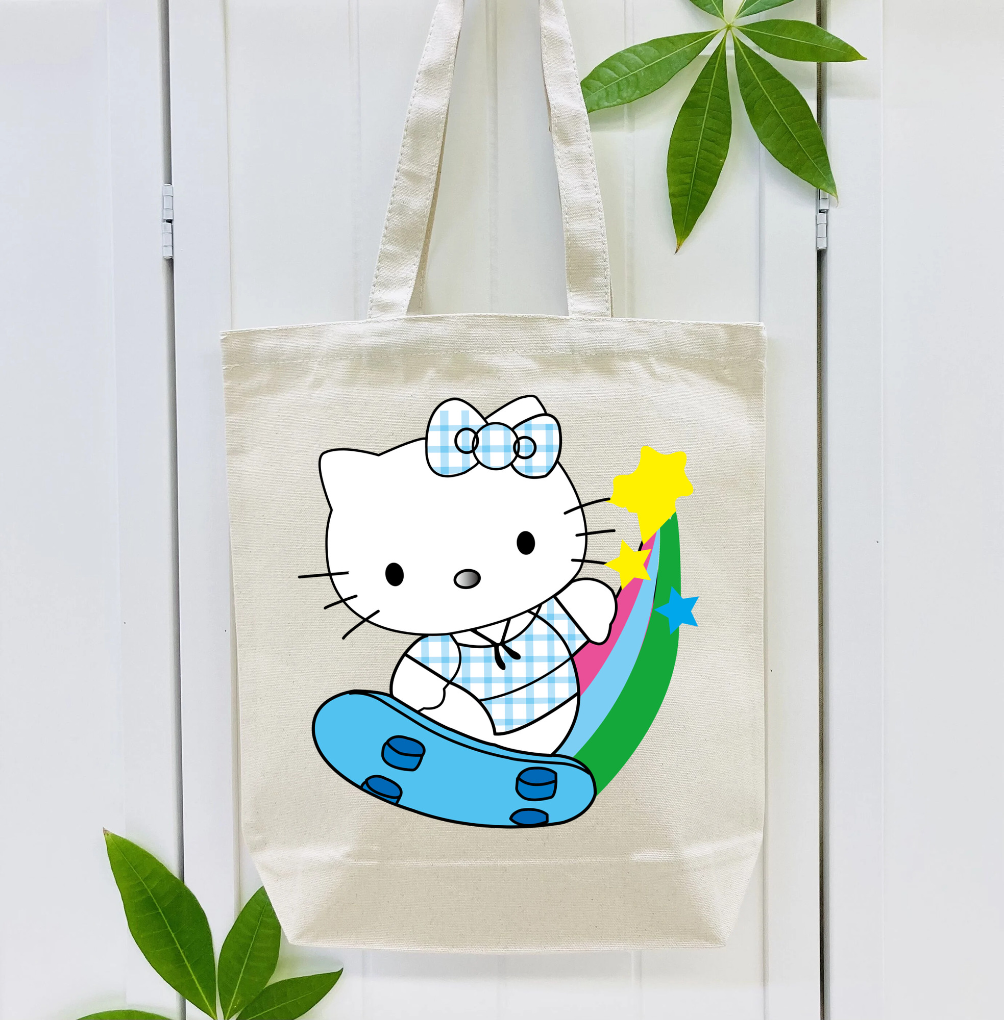 Hello Kitty ハローキティ 縦型キャンバス生地手提げバッグ　トートバッグ