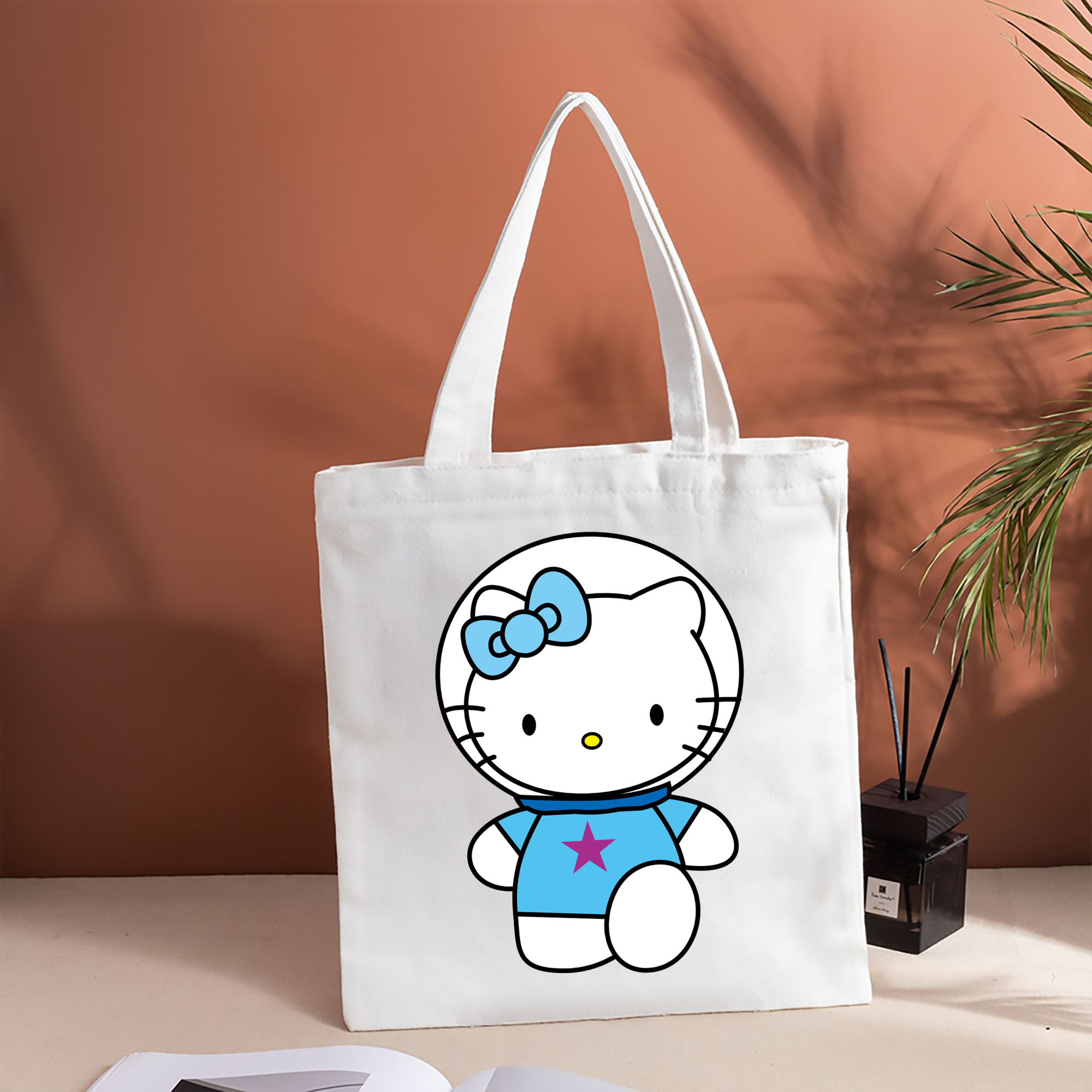 Hello Kitty ハローキティ 縦型キャンバス生地手提げバッグ　トートバッグ