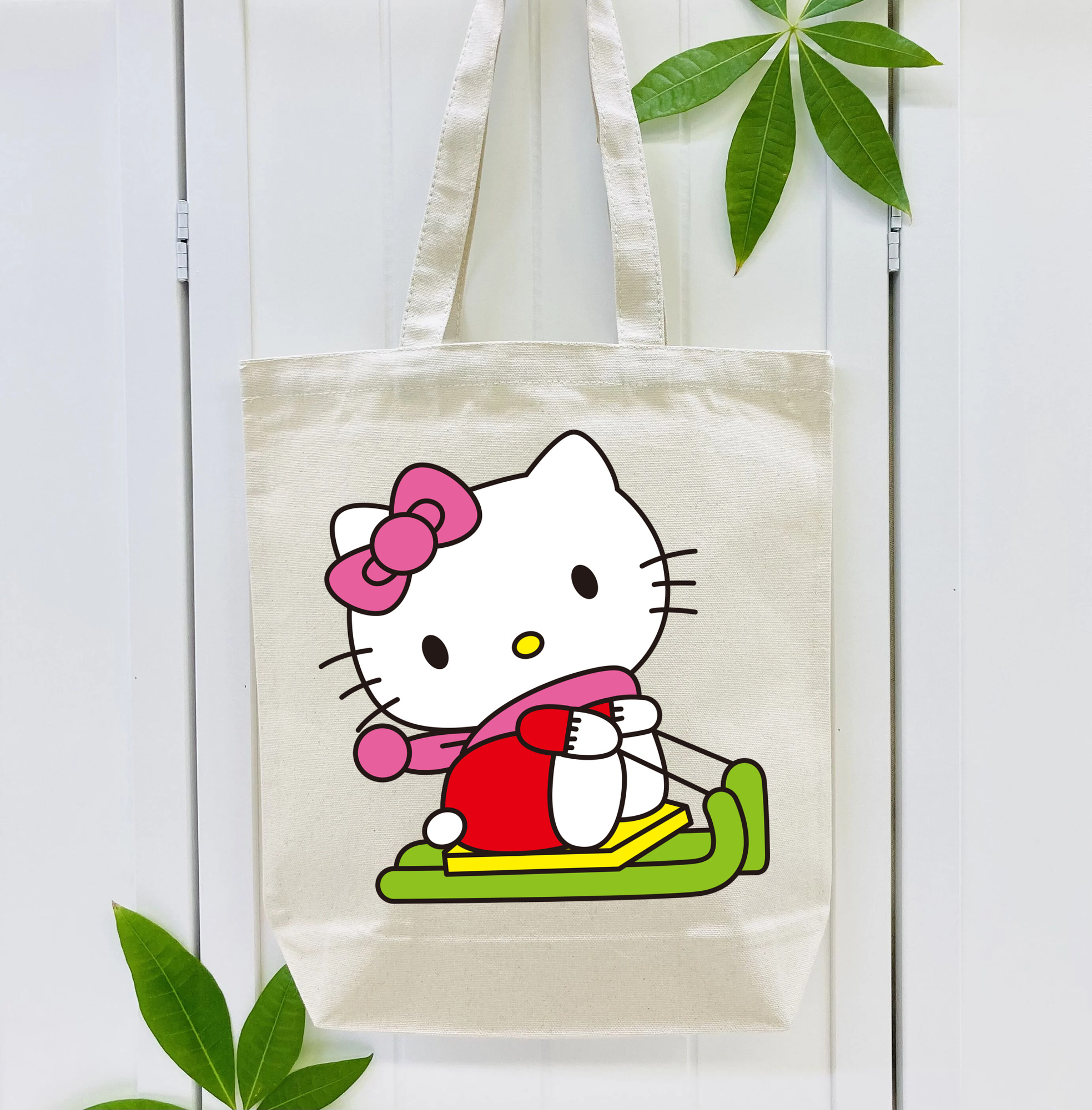 Hello Kitty ハローキティ 縦型キャンバス生地手提げバッグ　トートバッグ
