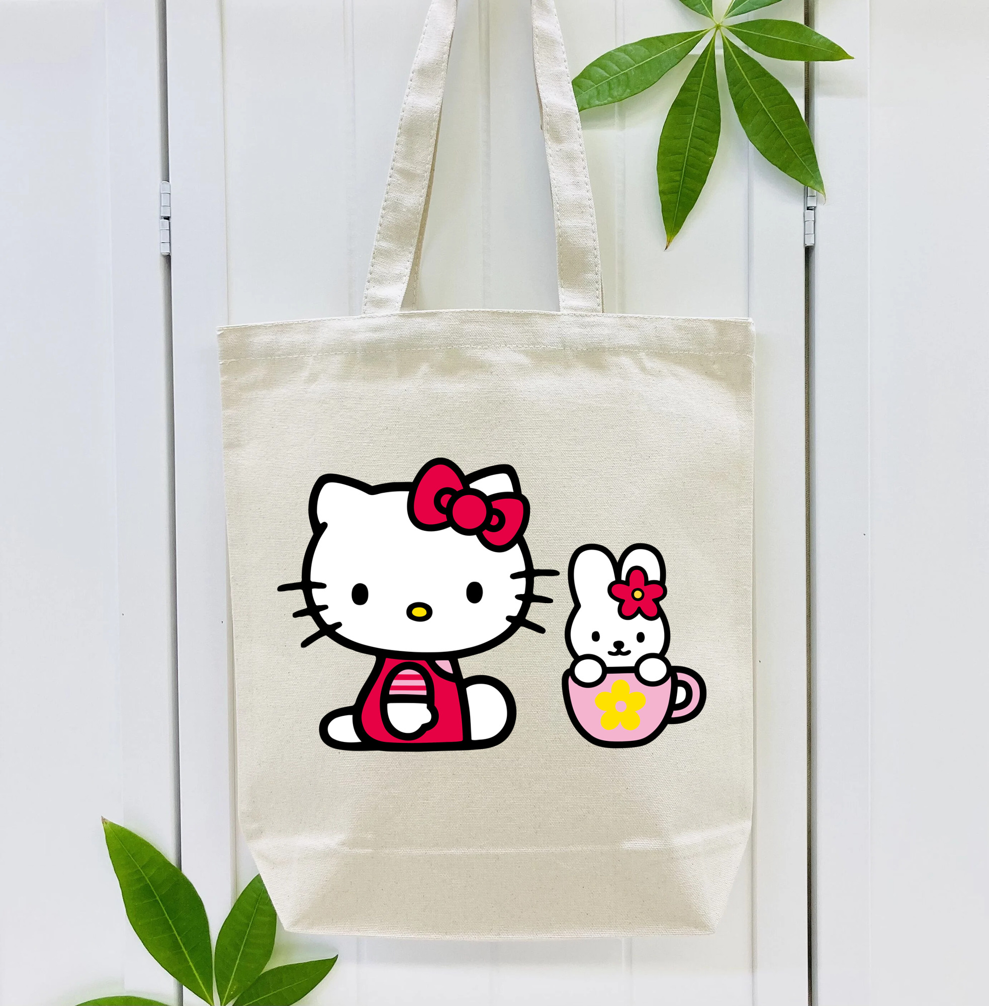 Hello Kitty ハローキティ 縦型キャンバス生地手提げバッグ　トートバッグ