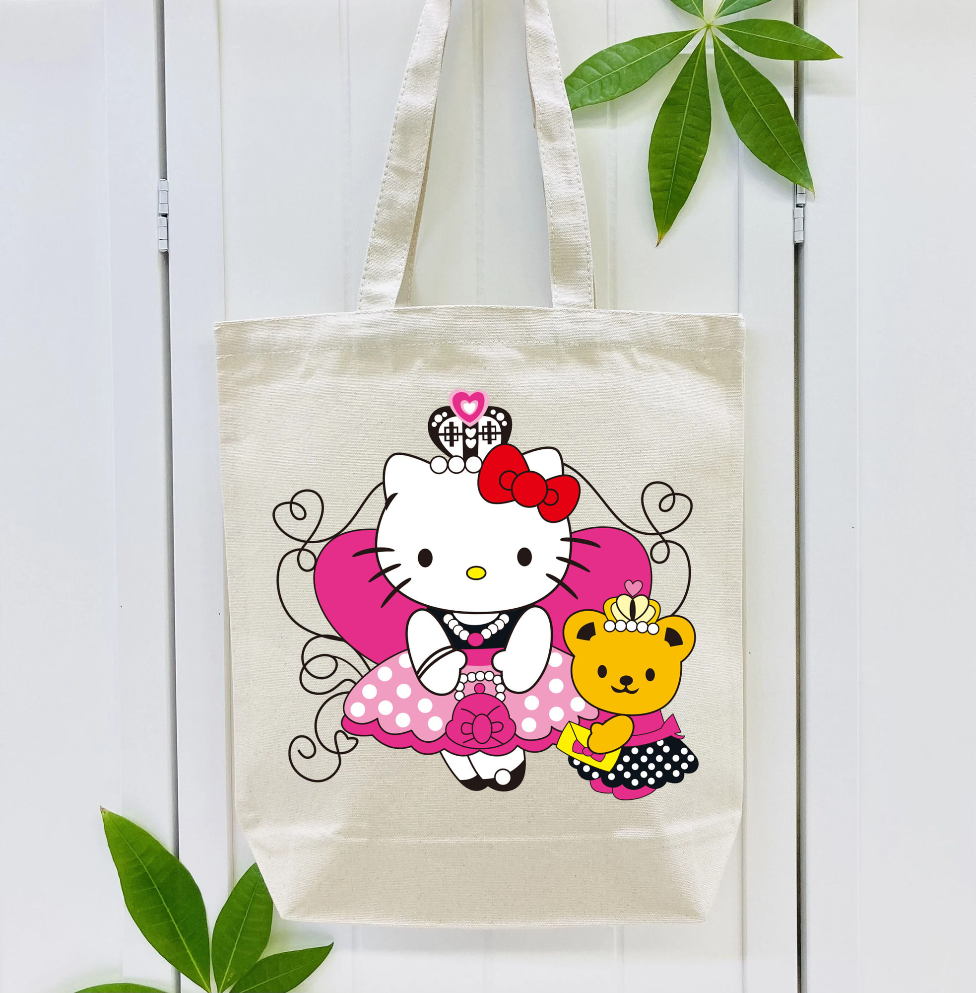 Hello Kitty ハローキティ 縦型キャンバス生地手提げバッグ　トートバッグ