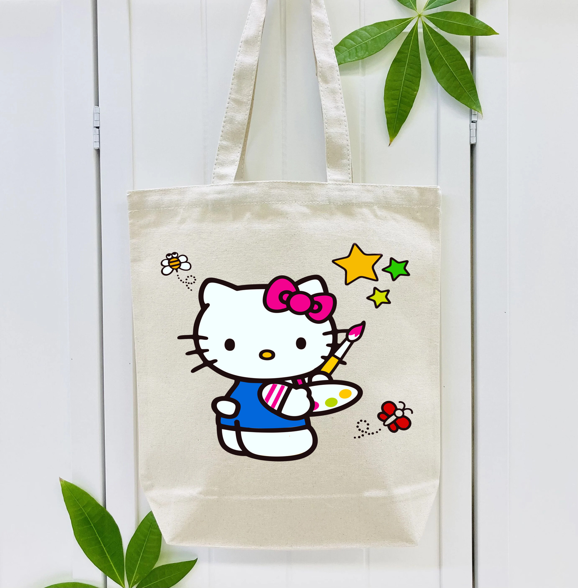 Hello Kitty ハローキティ 縦型キャンバス生地手提げバッグ　トートバッグ