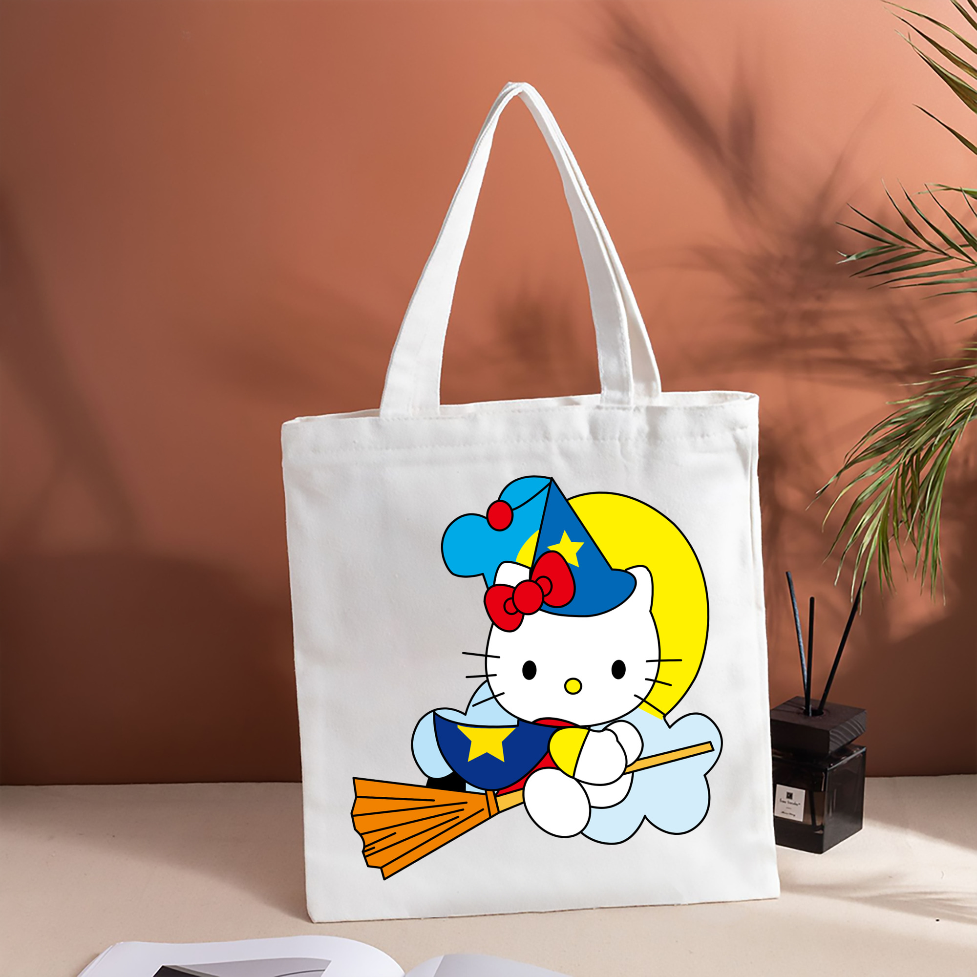 Hello Kitty ハローキティ 縦型キャンバス生地手提げバッグ　トートバッグ