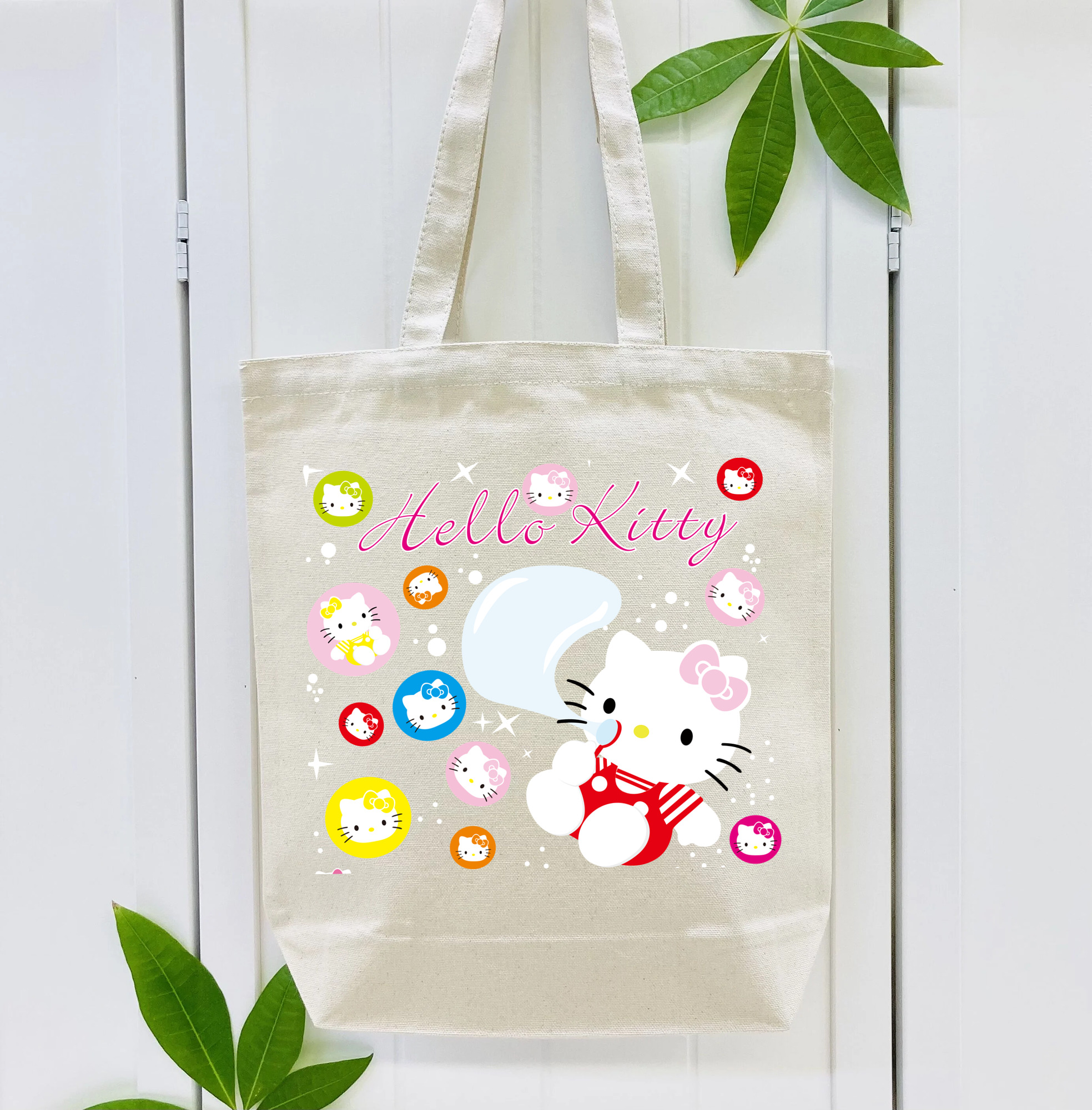 Hello Kitty ハローキティ 縦型キャンバス生地手提げバッグ　トートバッグ