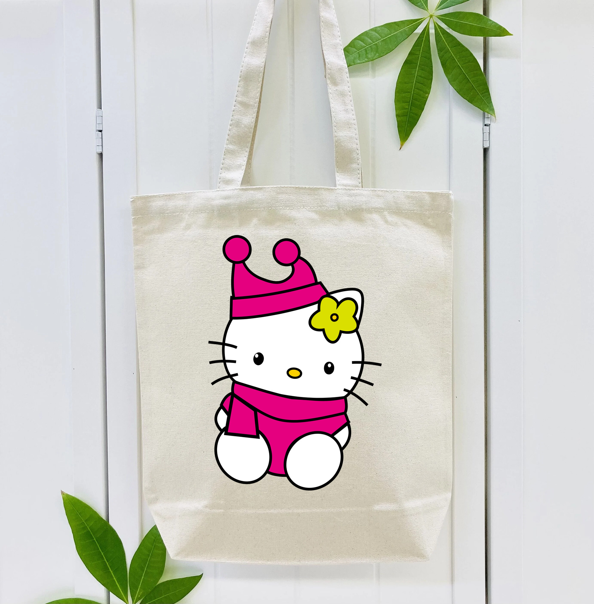 Hello Kitty ハローキティ 縦型キャンバス生地手提げバッグ　トートバッグ