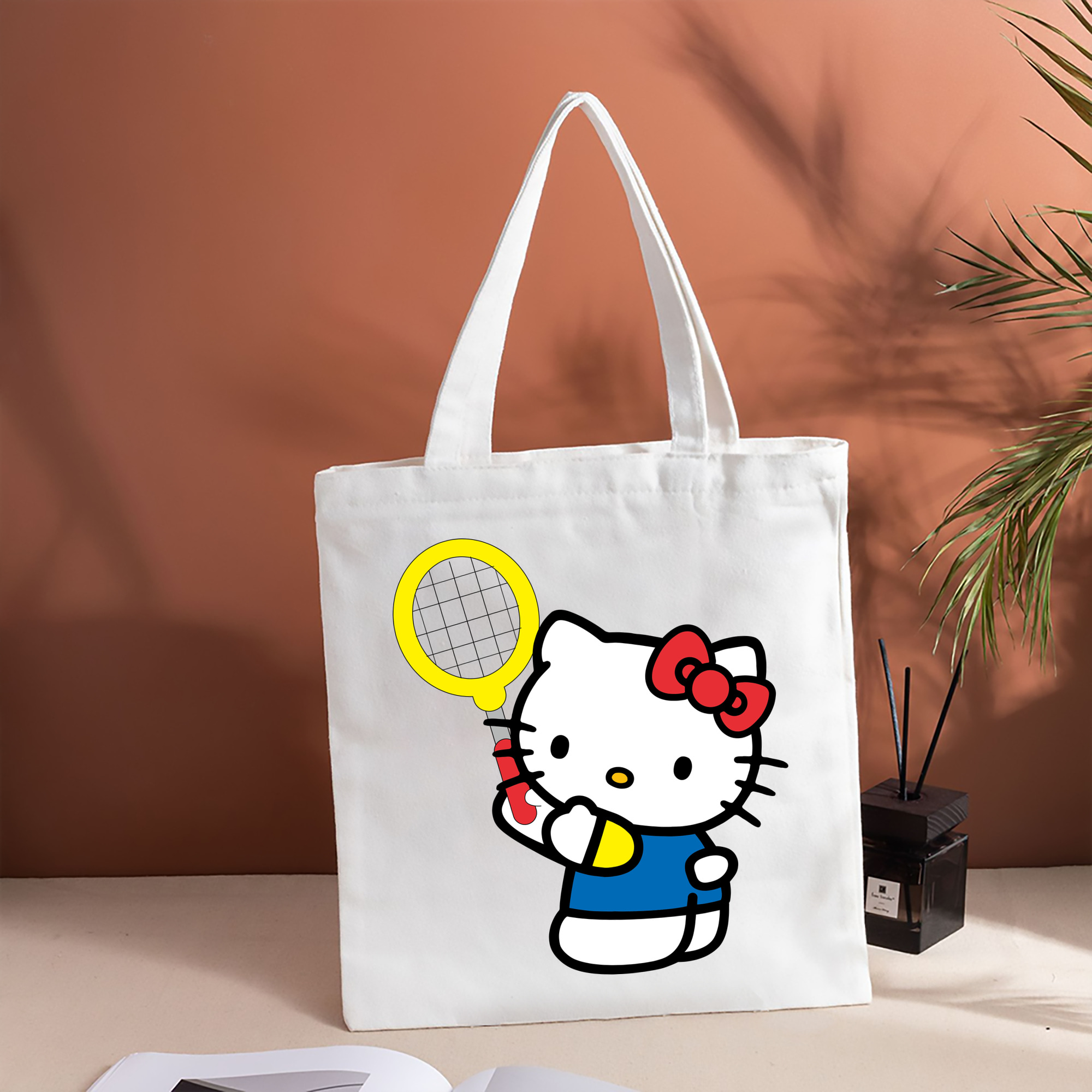 Hello Kitty ハローキティ 縦型キャンバス生地手提げバッグ　トートバッグ