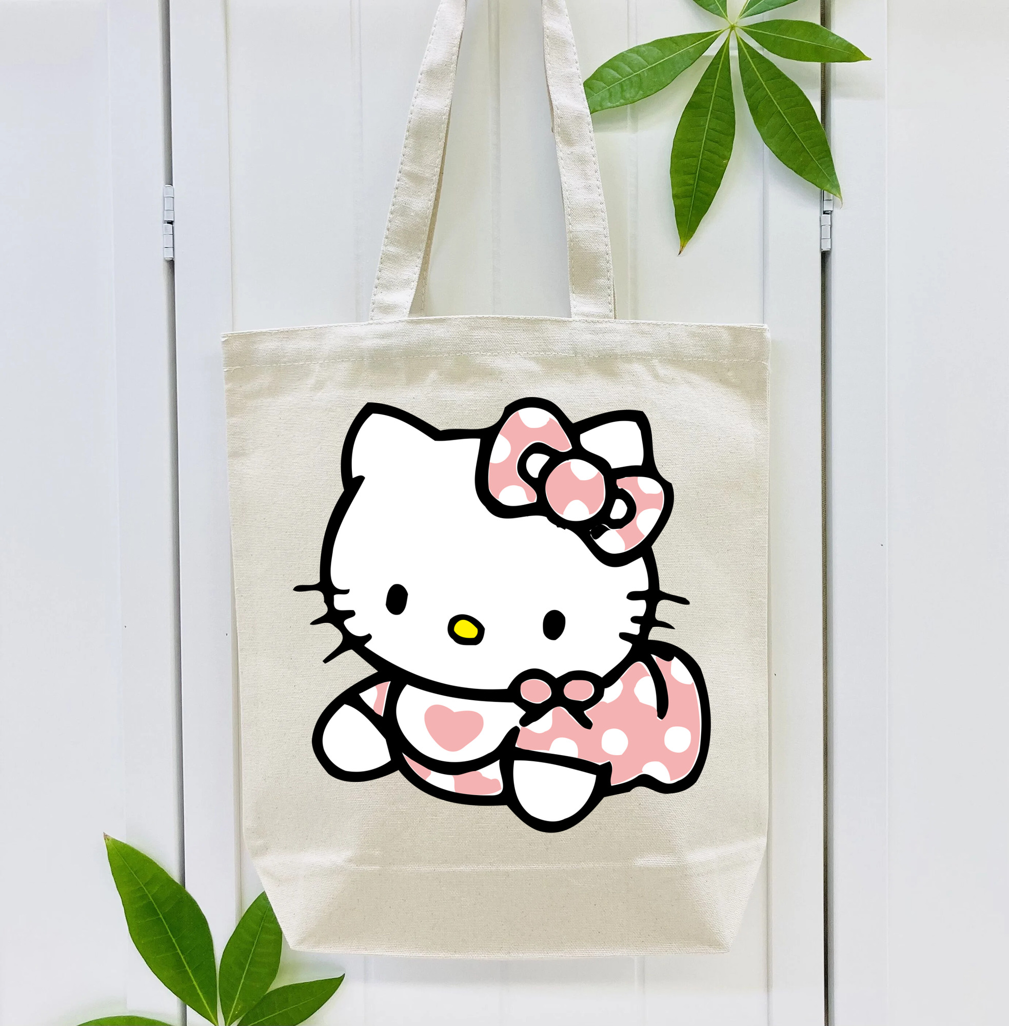 Hello Kitty ハローキティ 縦型キャンバス生地手提げバッグ　トートバッグ