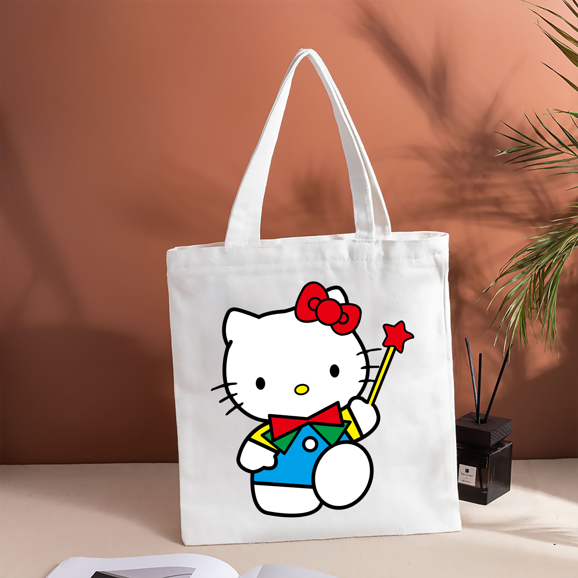 Hello Kitty ハローキティ 縦型キャンバス生地手提げバッグ　トートバッグ