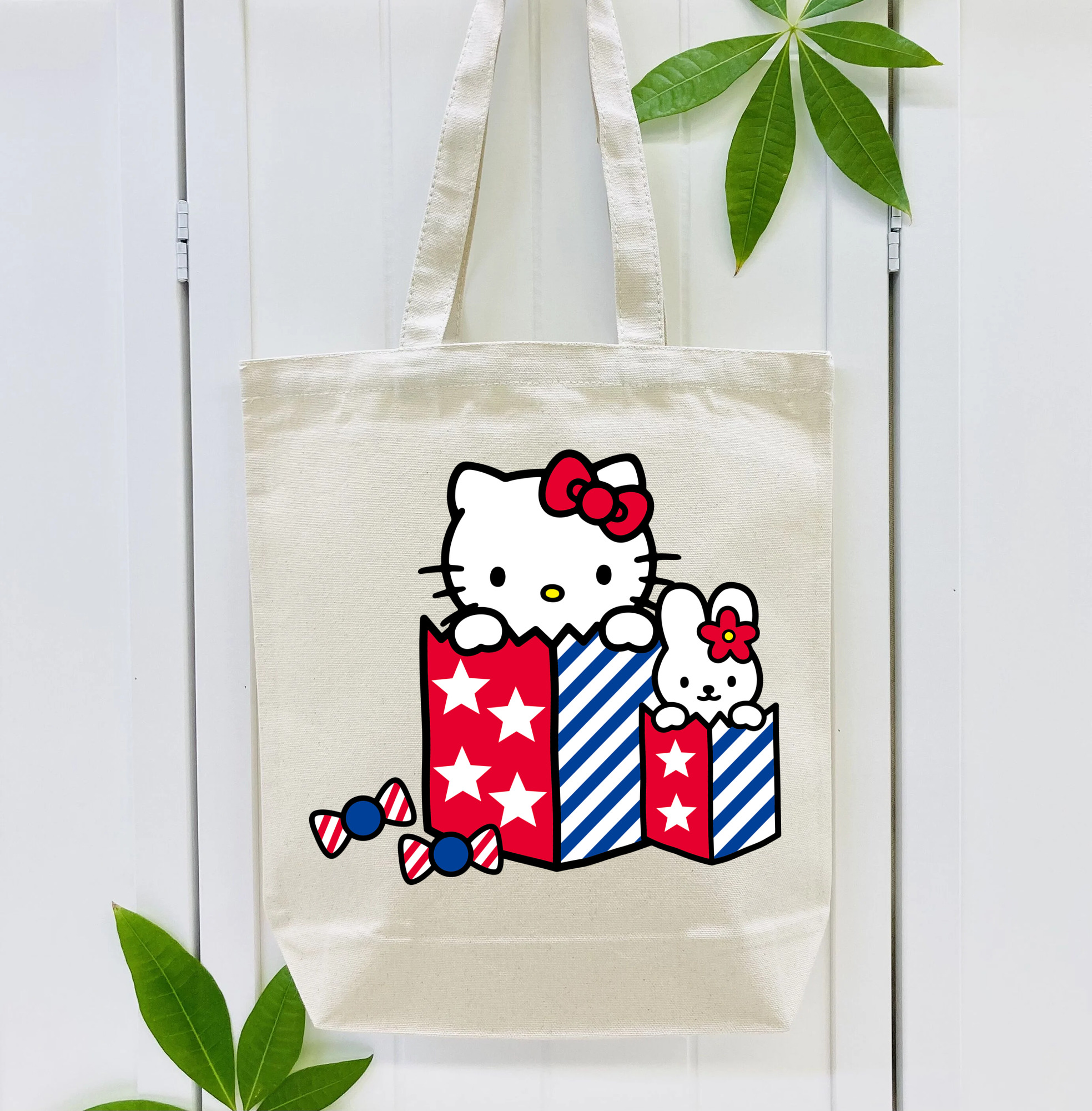 Hello Kitty ハローキティ 縦型キャンバス生地手提げバッグ　トートバッグ